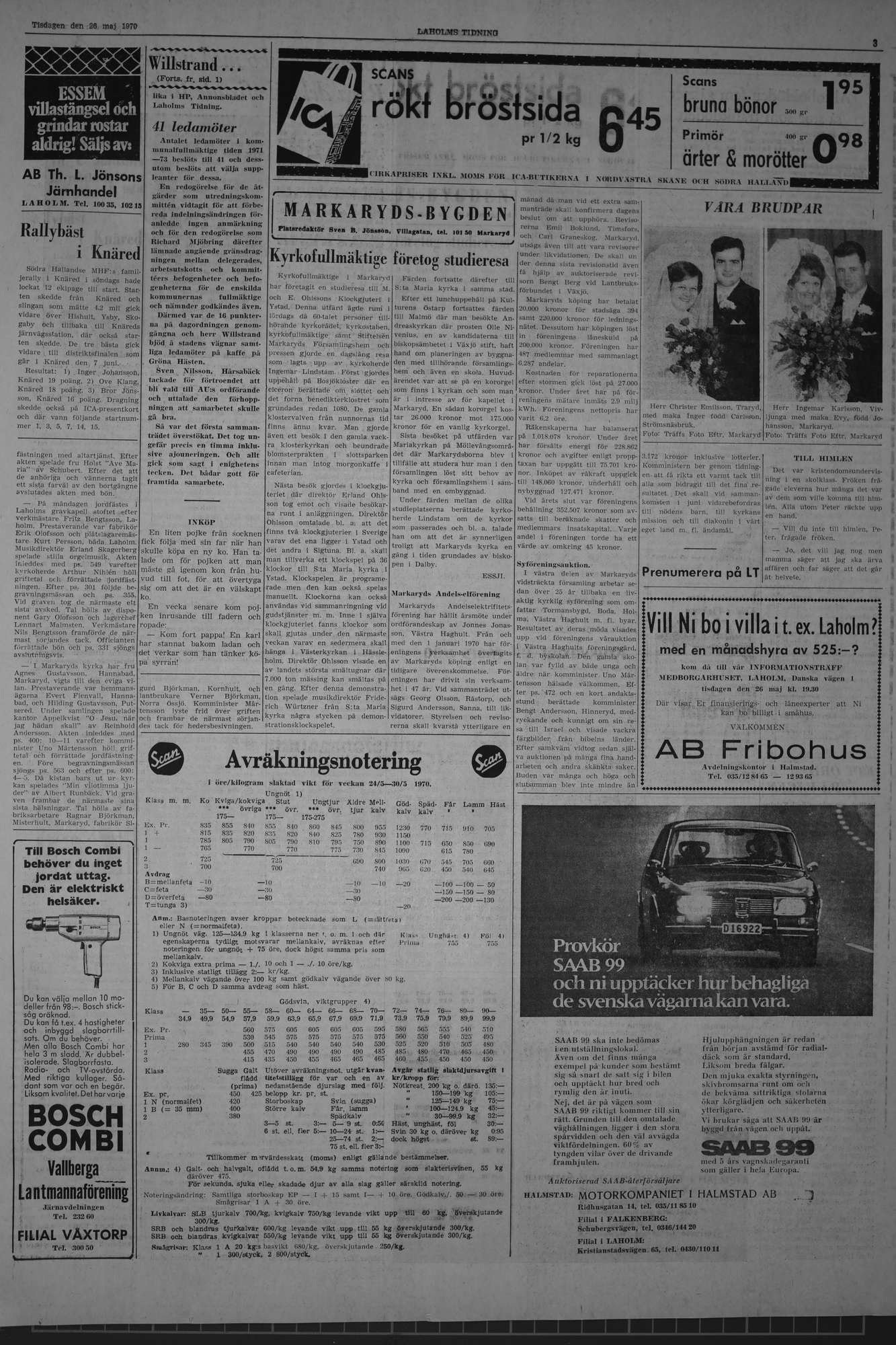 Laholms Tidning Tisdag 26 maj 1970, sida 3