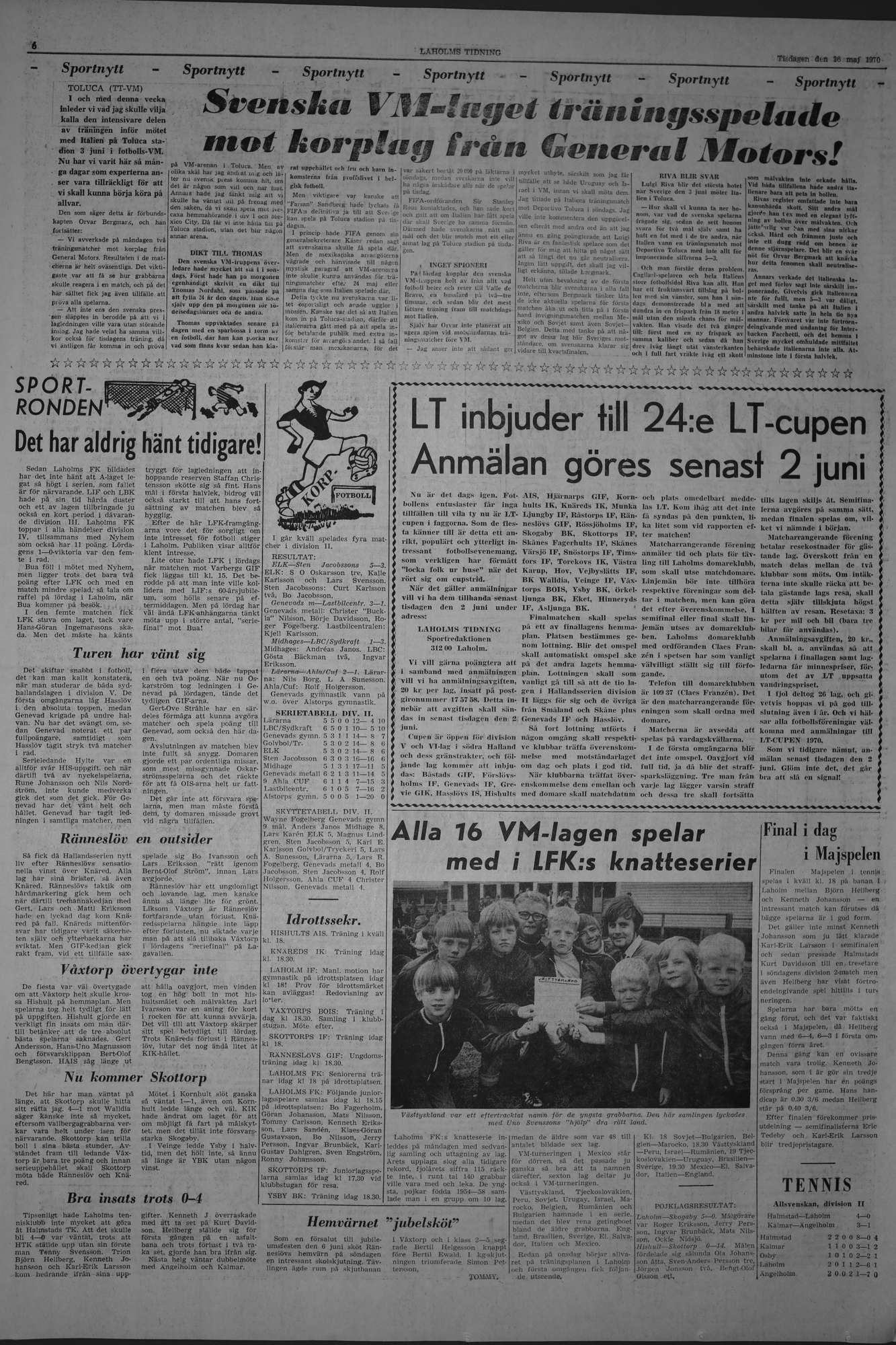 Laholms Tidning Tisdag 26 maj 1970, sida 6