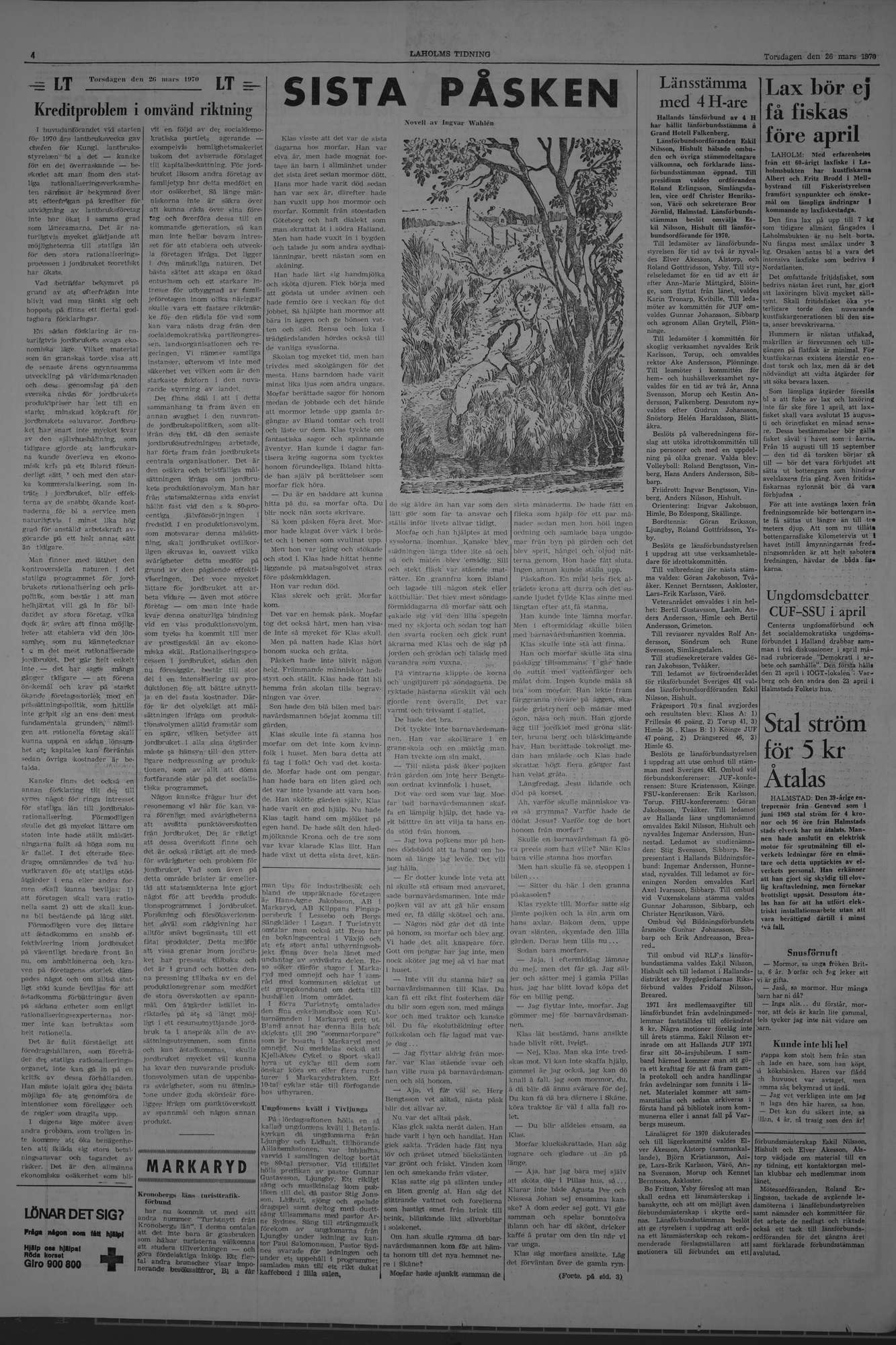 Laholms Tidning Torsdag 26 mars 1970, sida 4