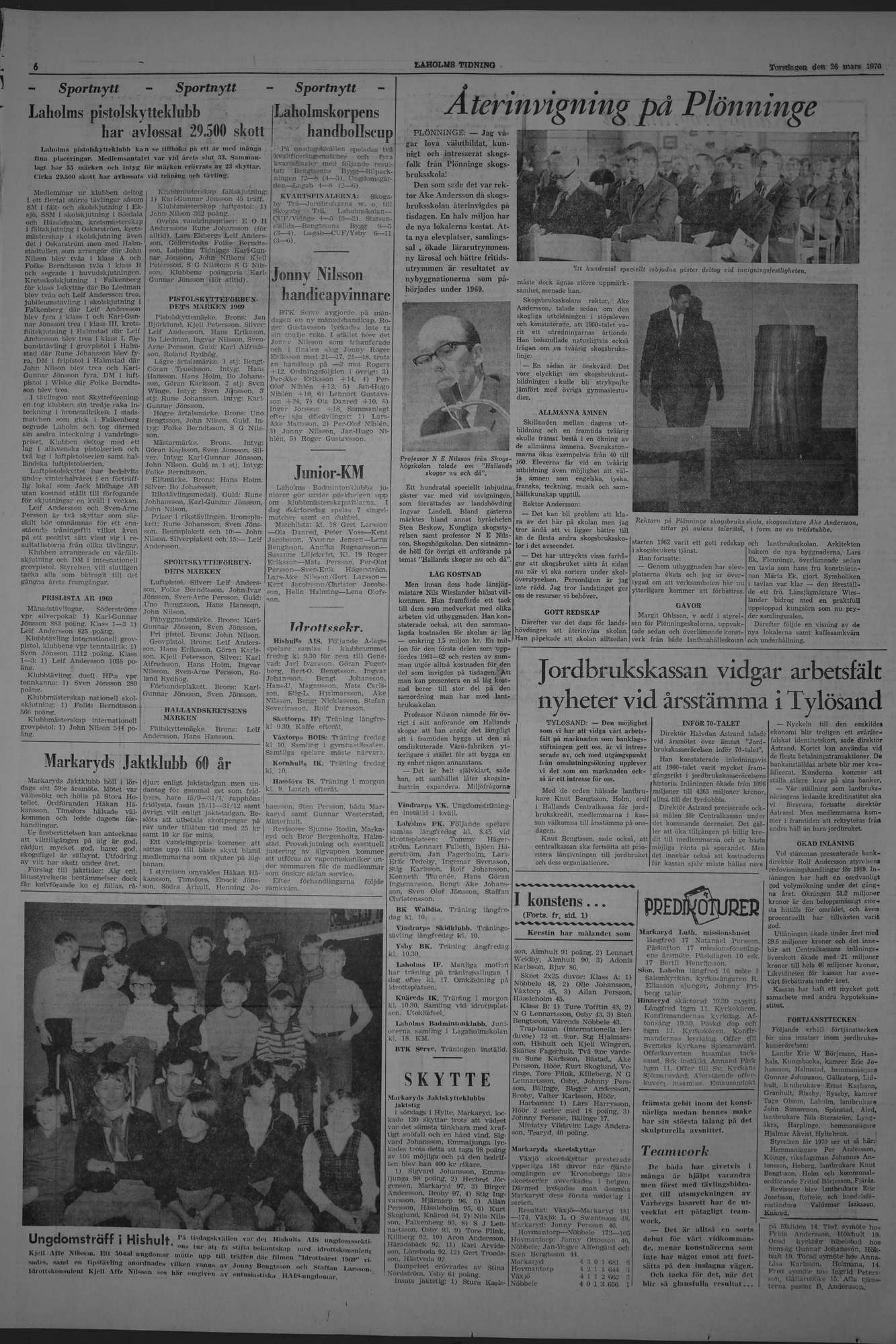Laholms Tidning Torsdag 26 mars 1970, sida 6