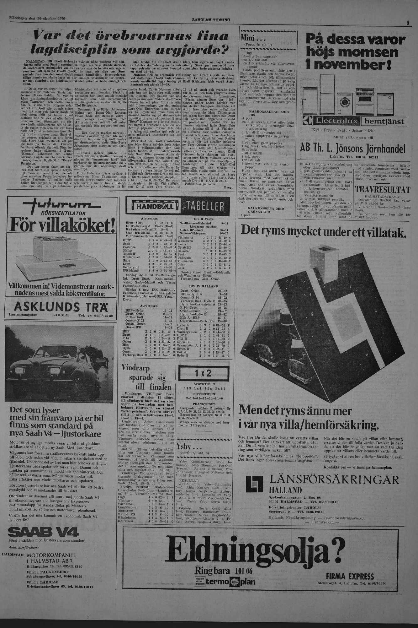 Laholms Tidning Måndag 26 oktober 1970, sida 3