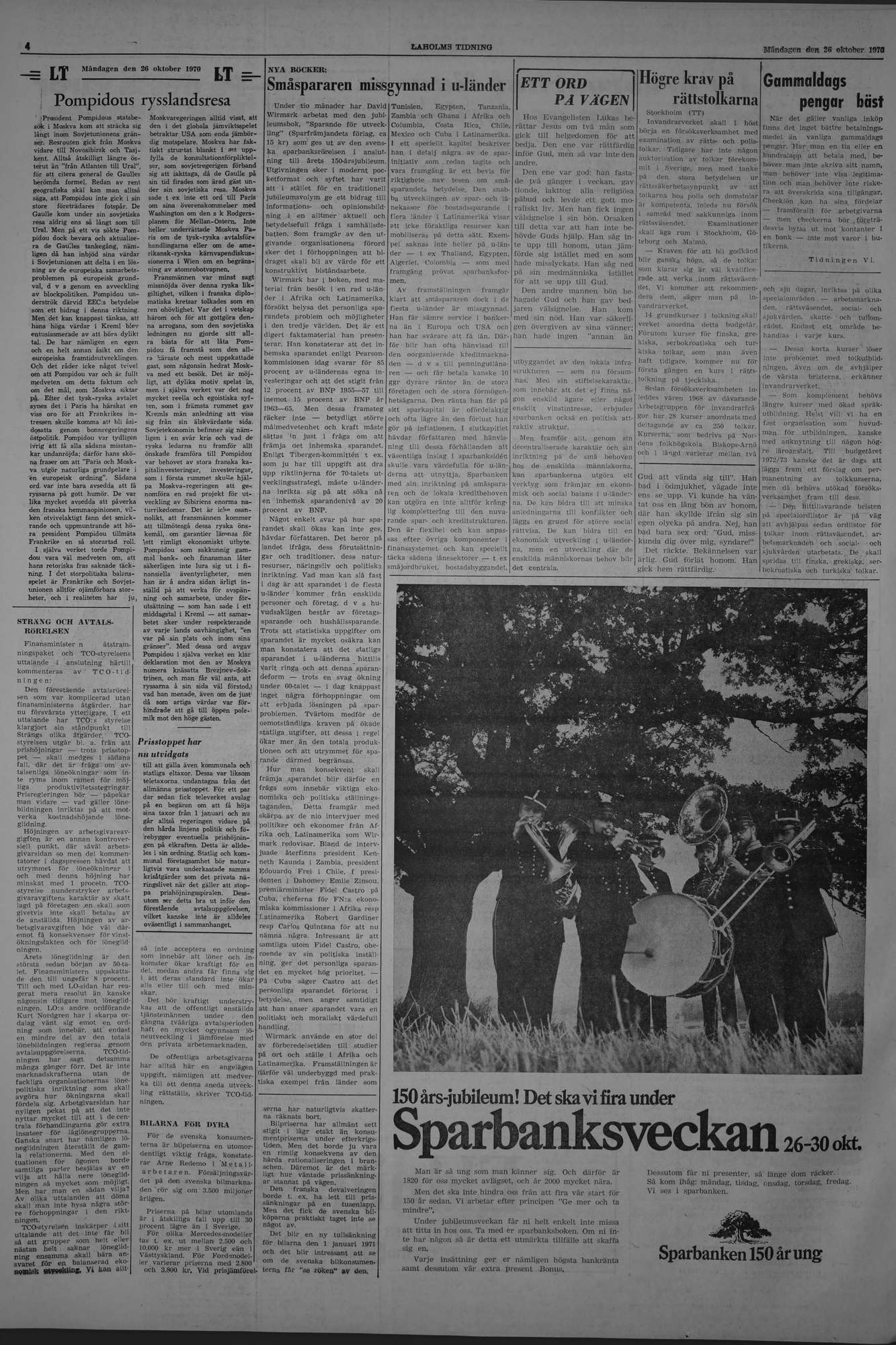 Laholms Tidning Måndag 26 oktober 1970, sida 4