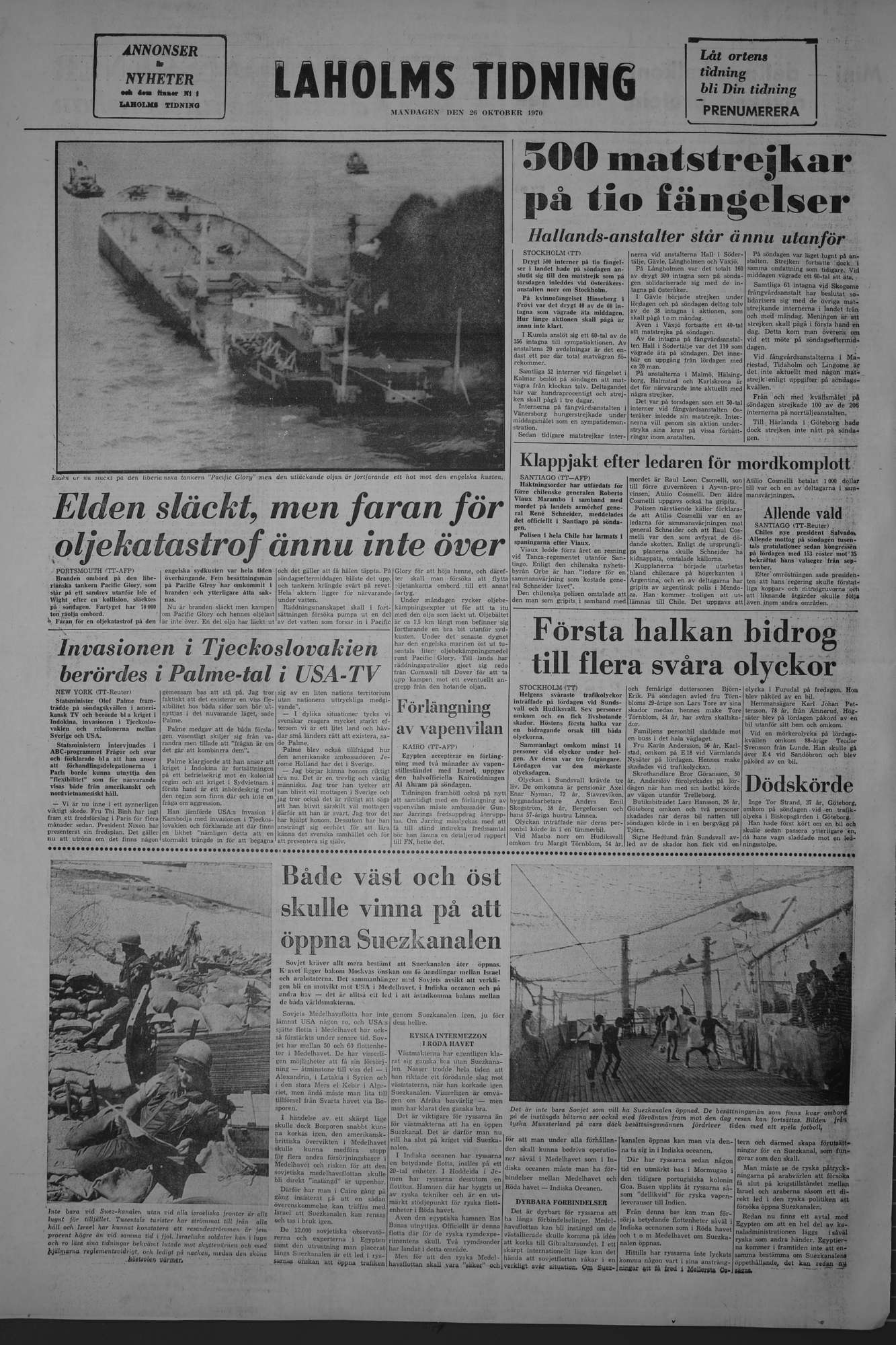 Laholms Tidning Måndag 26 oktober 1970, sida 8