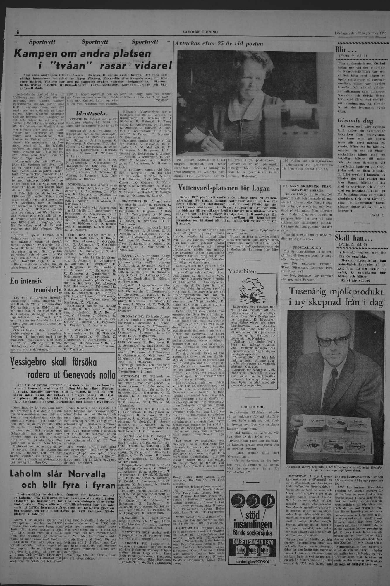 Laholms Tidning Lördag 26 september 1970, sida 6