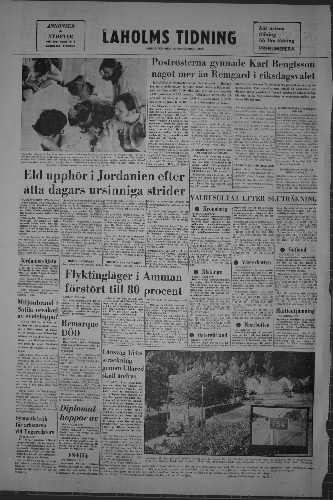 Laholms Tidning Lördag 26 september 1970, sida 8