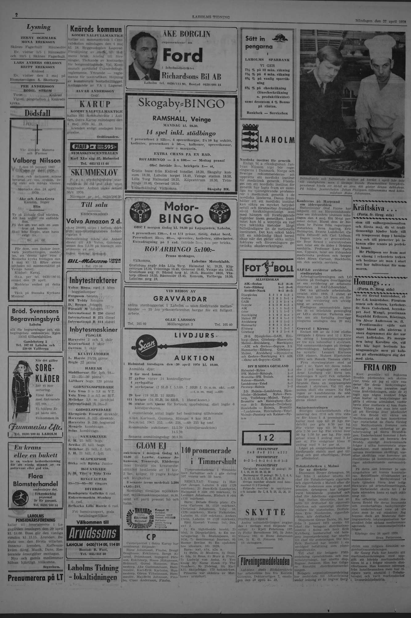 Laholms Tidning Måndag 27 april 1970, sida 2