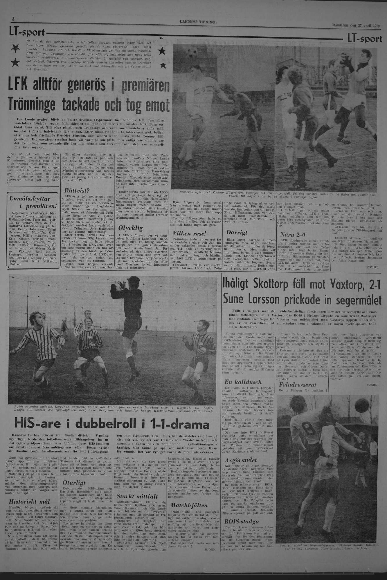 Laholms Tidning Måndag 27 april 1970, sida 6