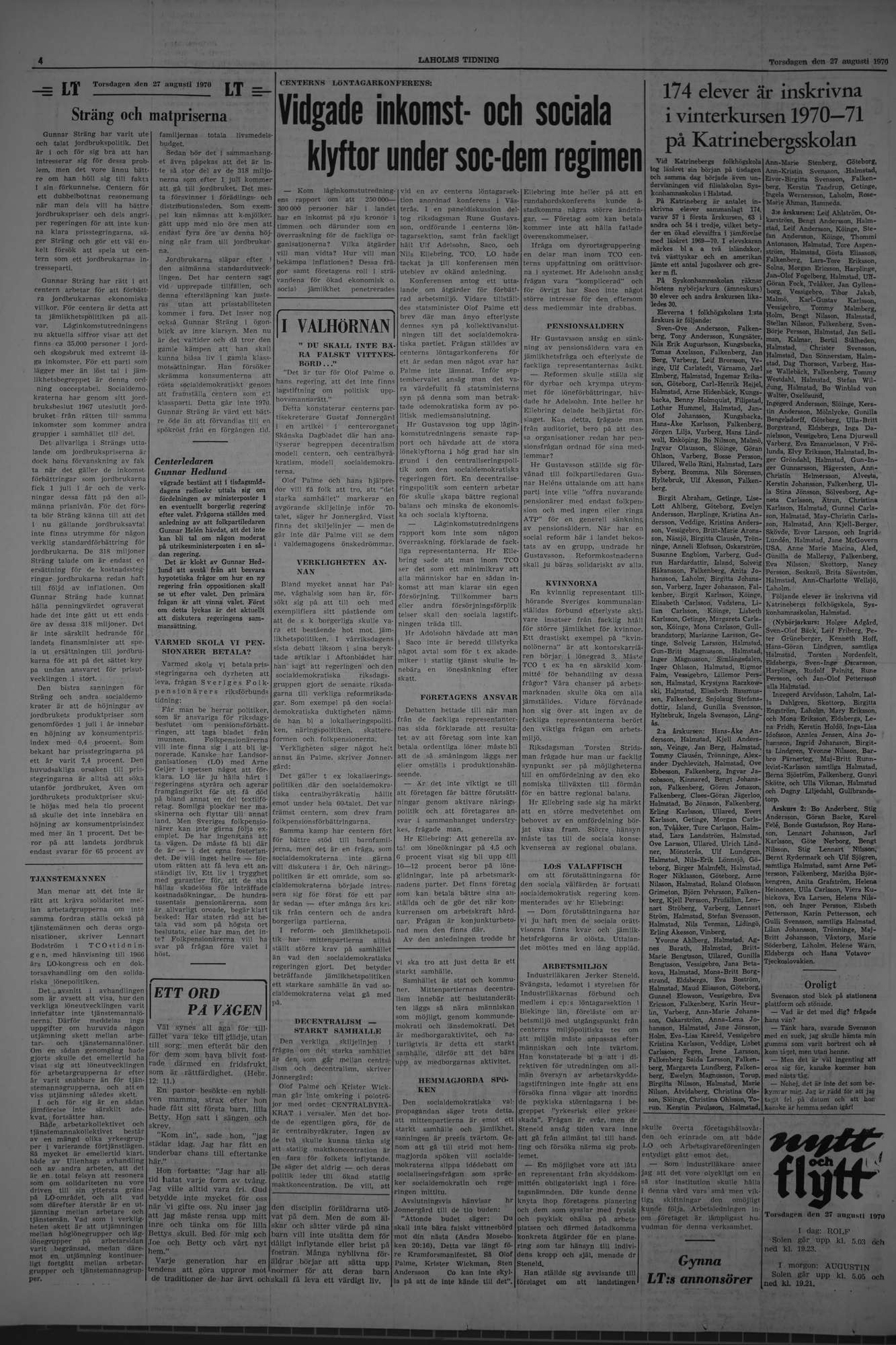 Laholms Tidning Torsdag 27 augusti 1970, sida 4