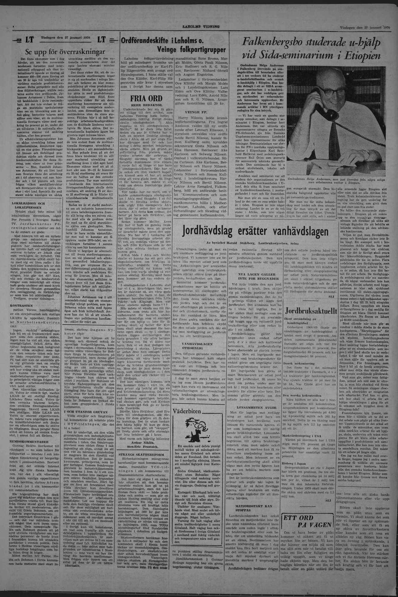 Laholms Tidning Tisdag 27 januari 1970, sida 4