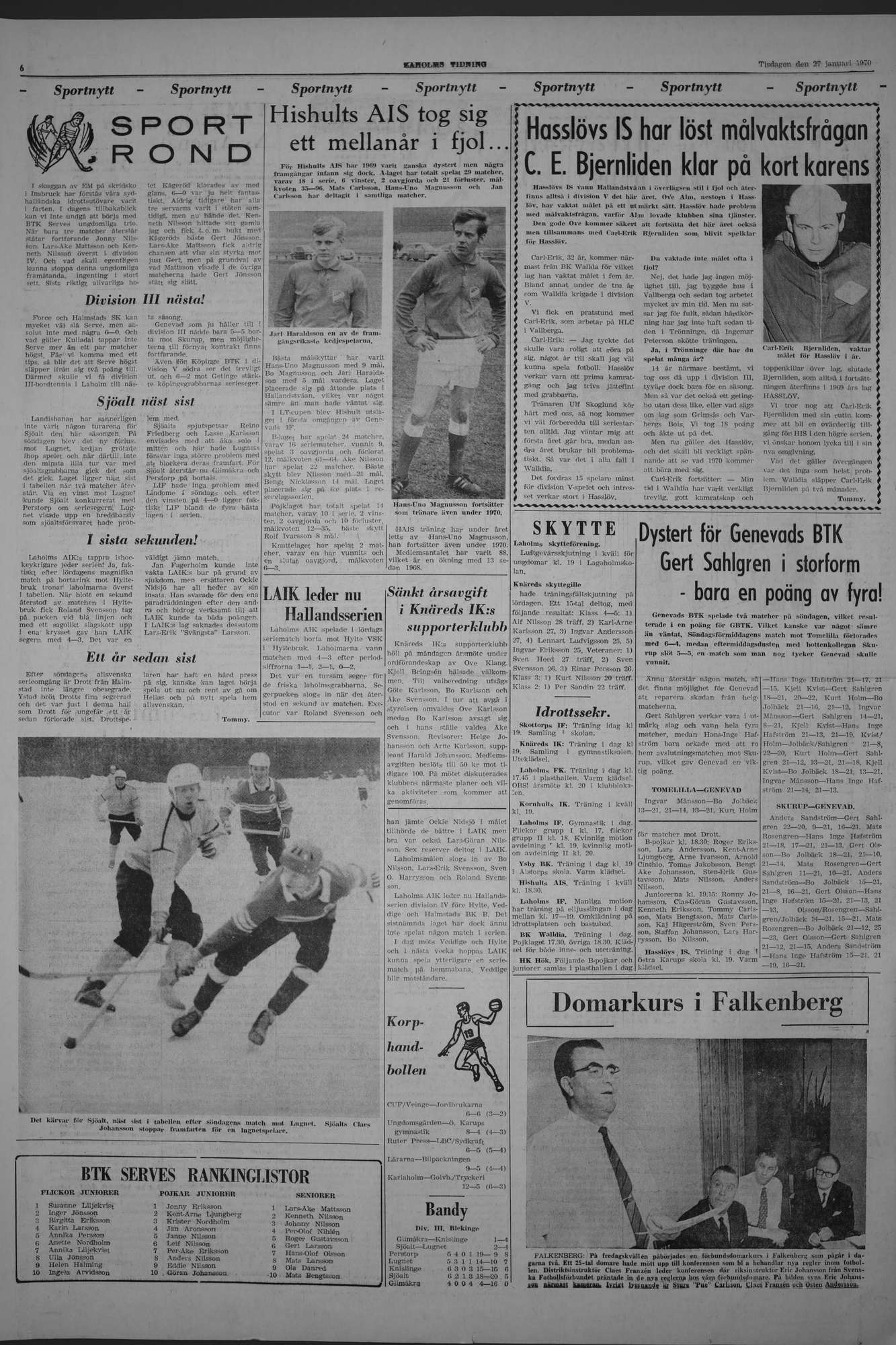 Laholms Tidning Tisdag 27 januari 1970, sida 6