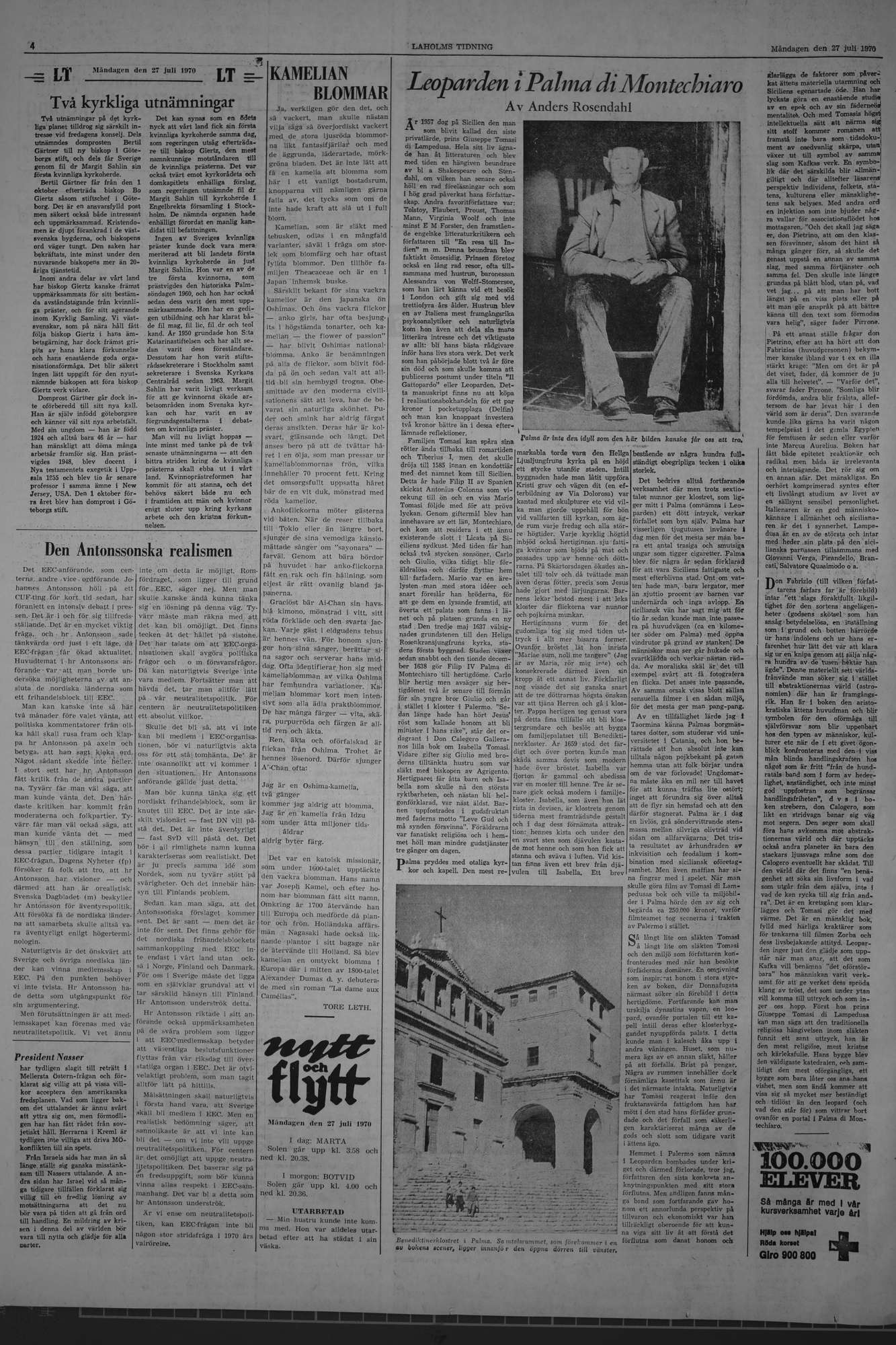 Laholms Tidning Måndag 27 juli 1970, sida 4