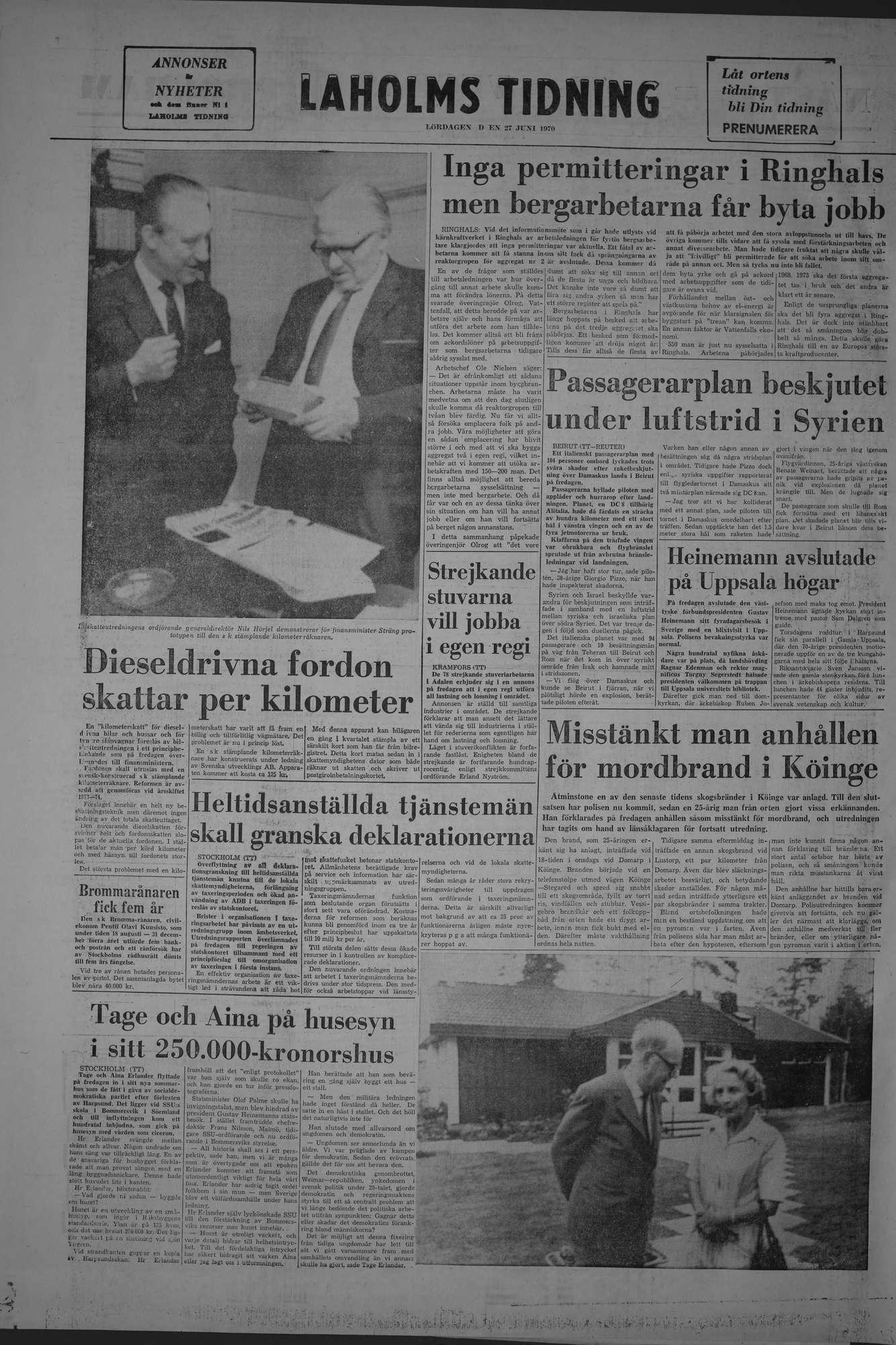 Laholms Tidning Lördag 27 juni 1970, sida 8