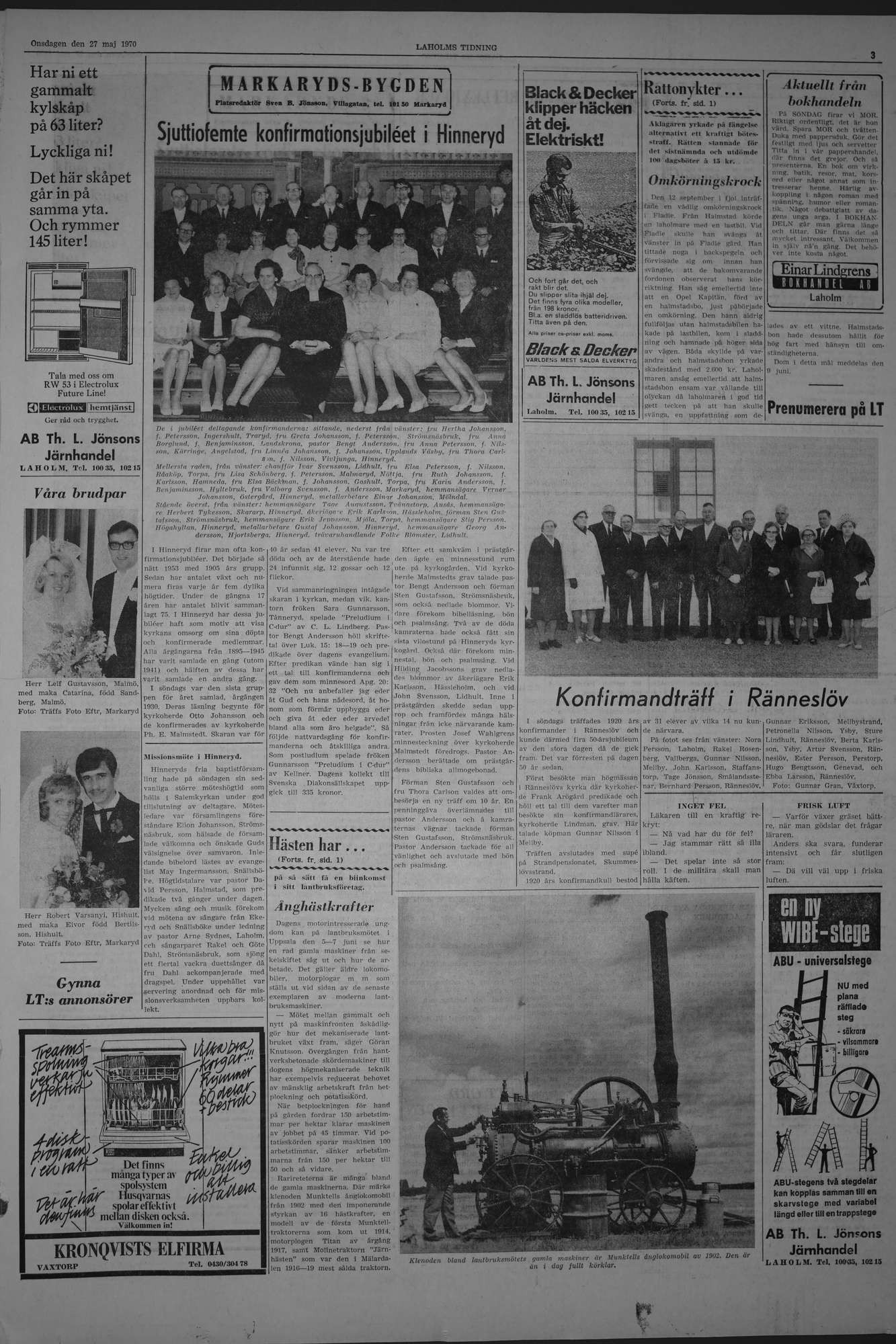 Laholms Tidning Onsdag 27 maj 1970, sida 3