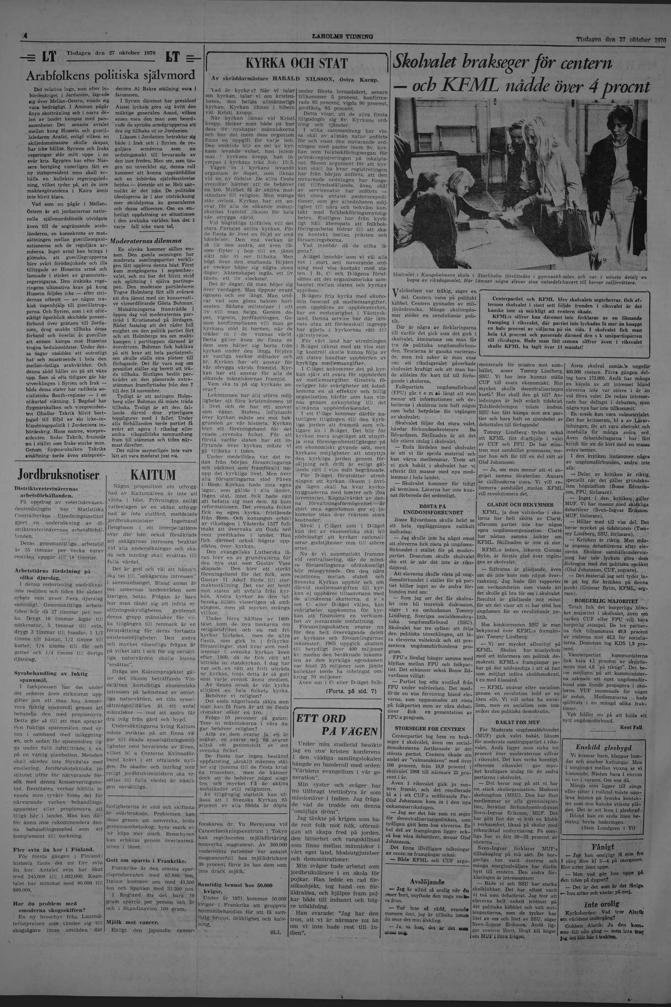 Laholms Tidning Tisdag 27 oktober 1970, sida 4