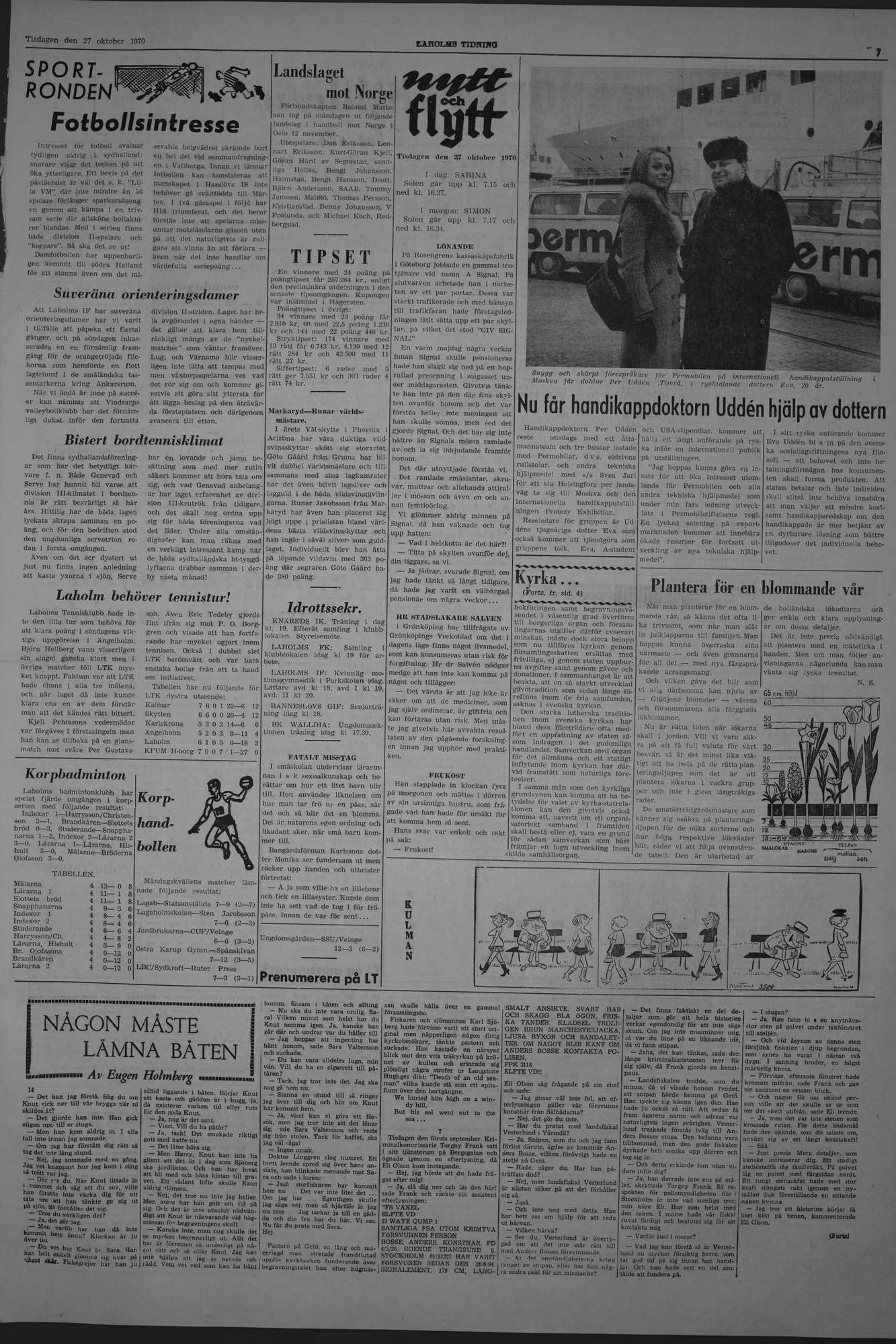 Laholms Tidning Tisdag 27 oktober 1970, sida 7