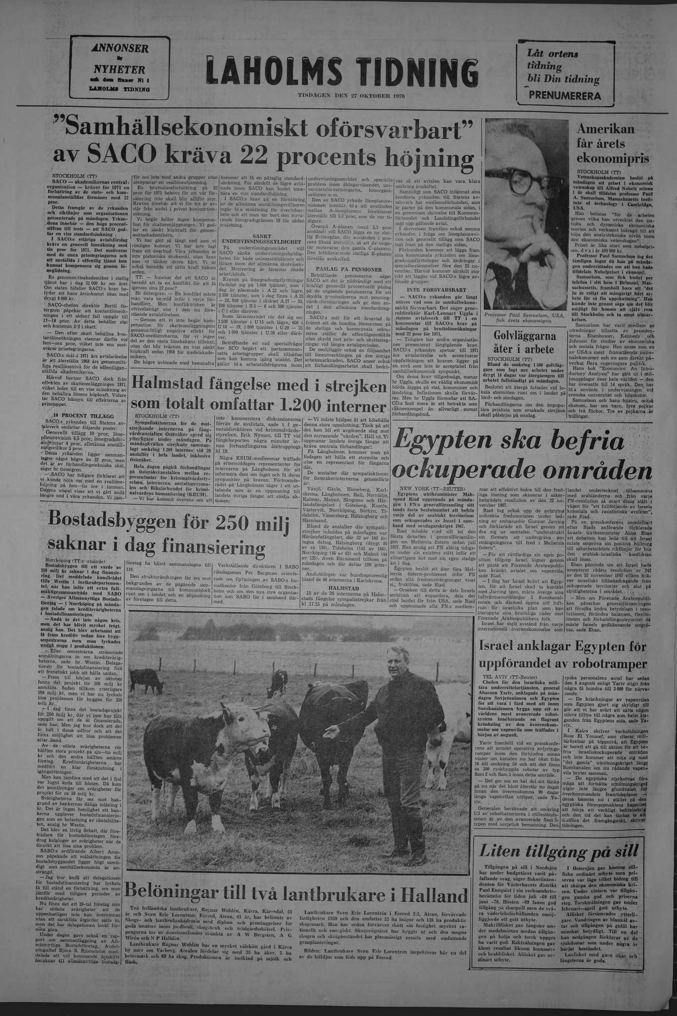 Laholms Tidning Tisdag 27 oktober 1970, sida 8