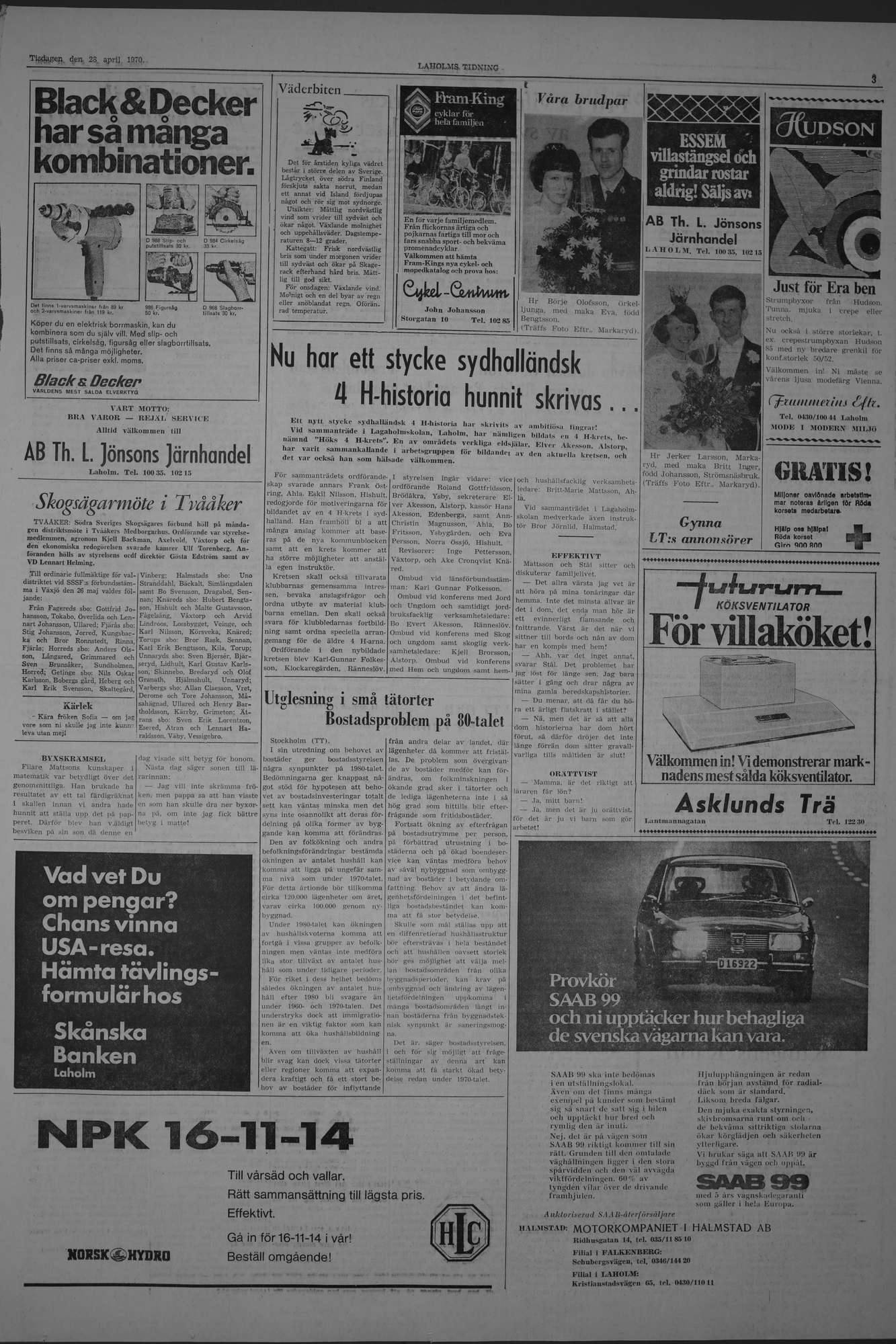 Laholms Tidning Tisdag 28 april 1970, sida 3