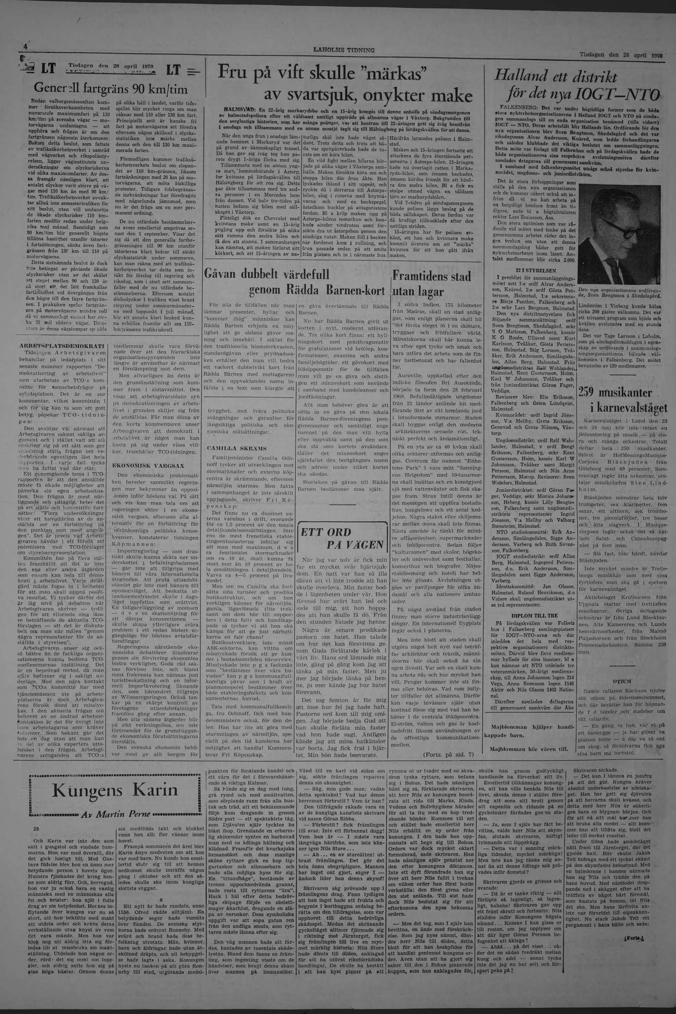 Laholms Tidning Tisdag 28 april 1970, sida 4