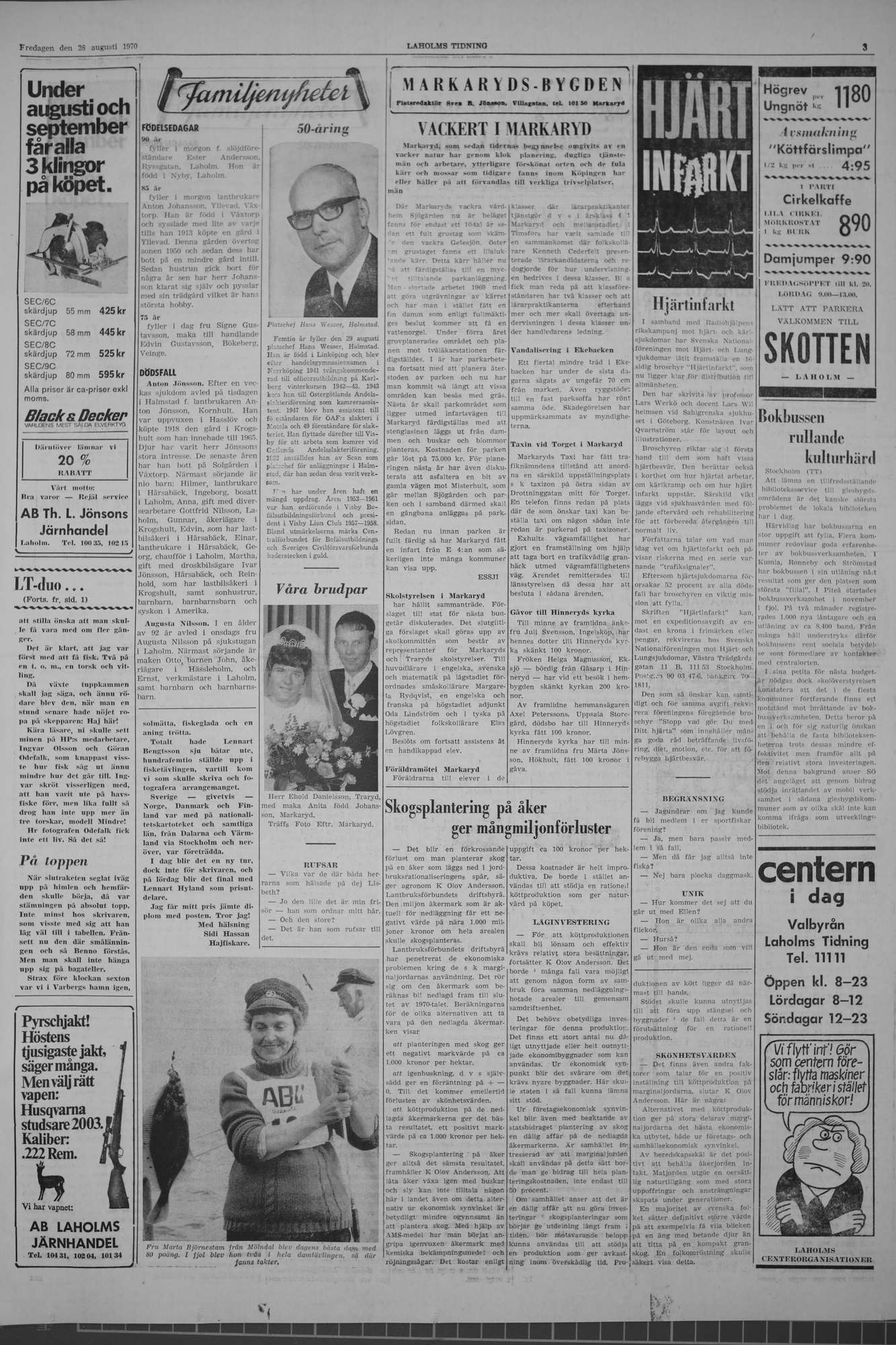 Laholms Tidning Fredag 28 augusti 1970, sida 3