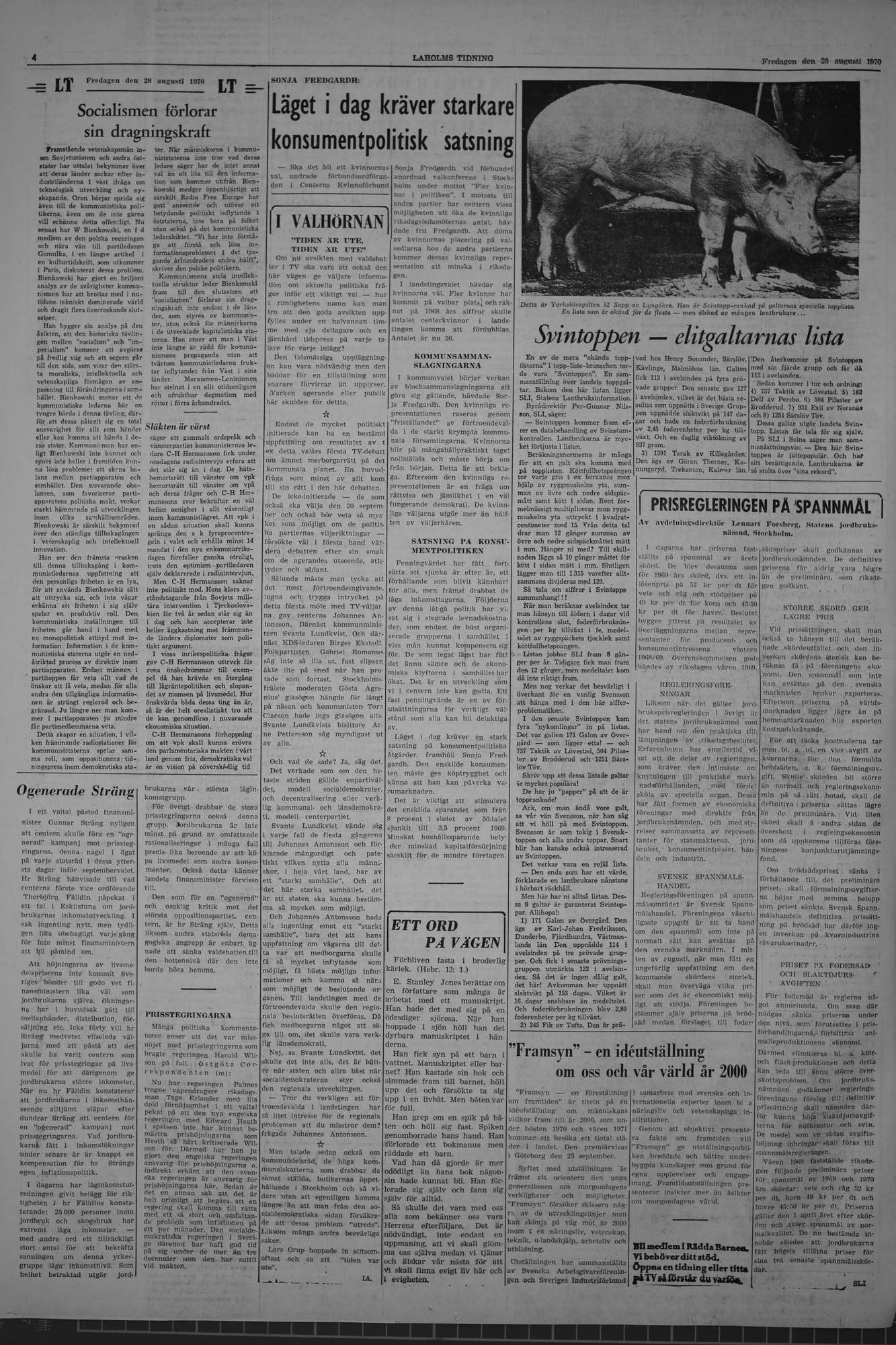 Laholms Tidning Fredag 28 augusti 1970, sida 4