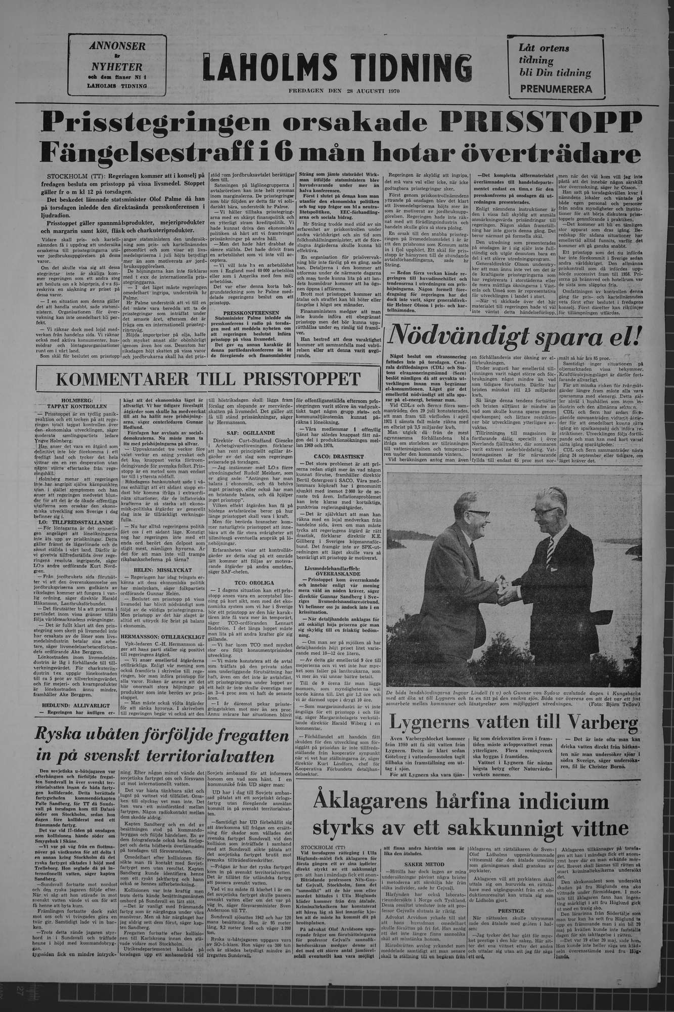 Laholms Tidning Fredag 28 augusti 1970, sida 8
