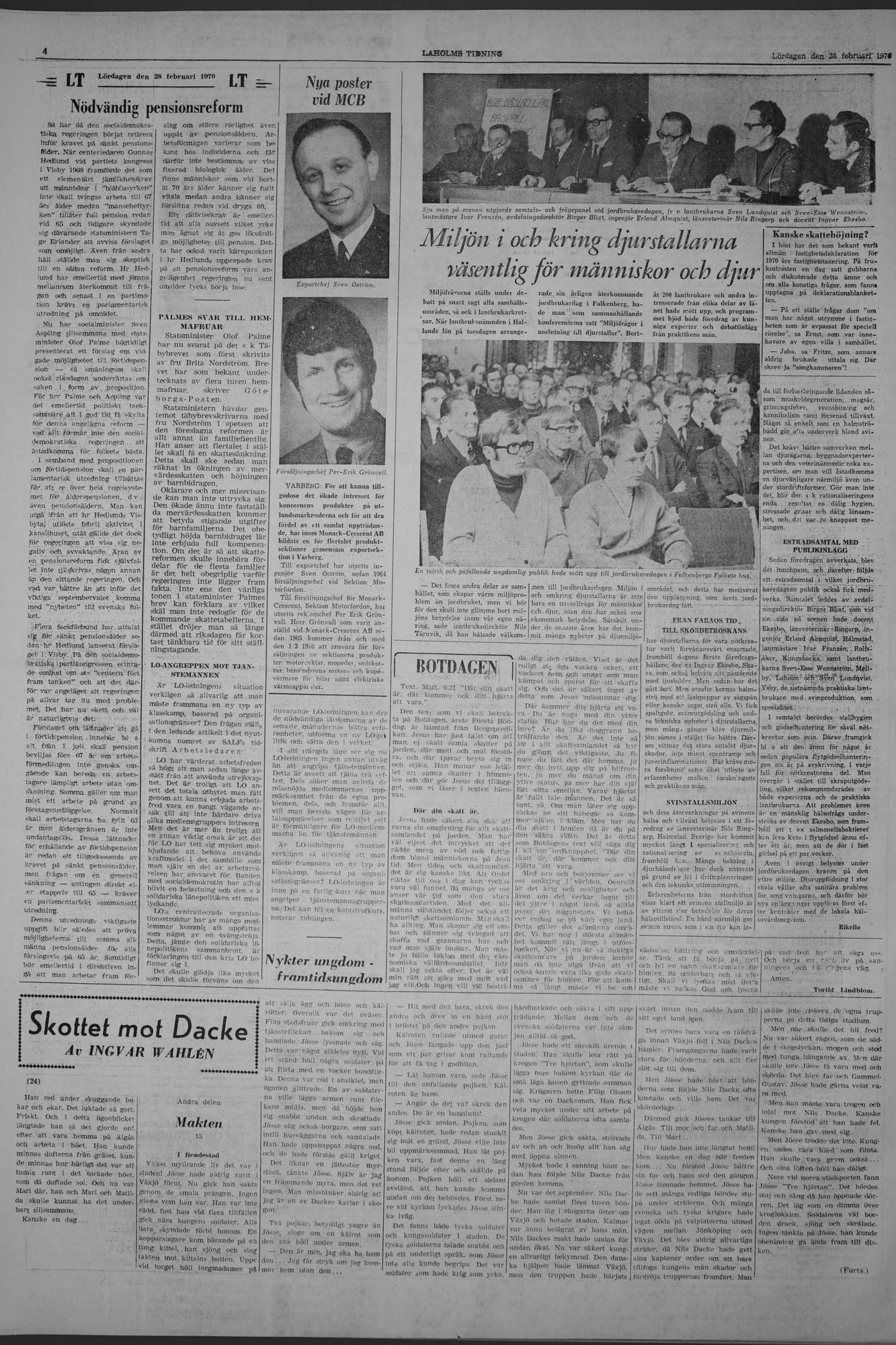 Laholms Tidning Lördag 28 februari 1970, sida 4