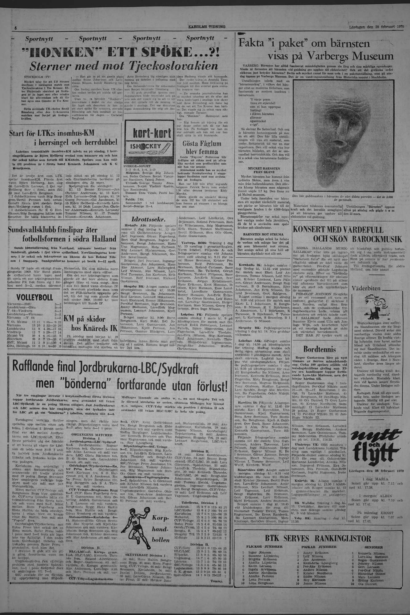 Laholms Tidning Lördag 28 februari 1970, sida 6