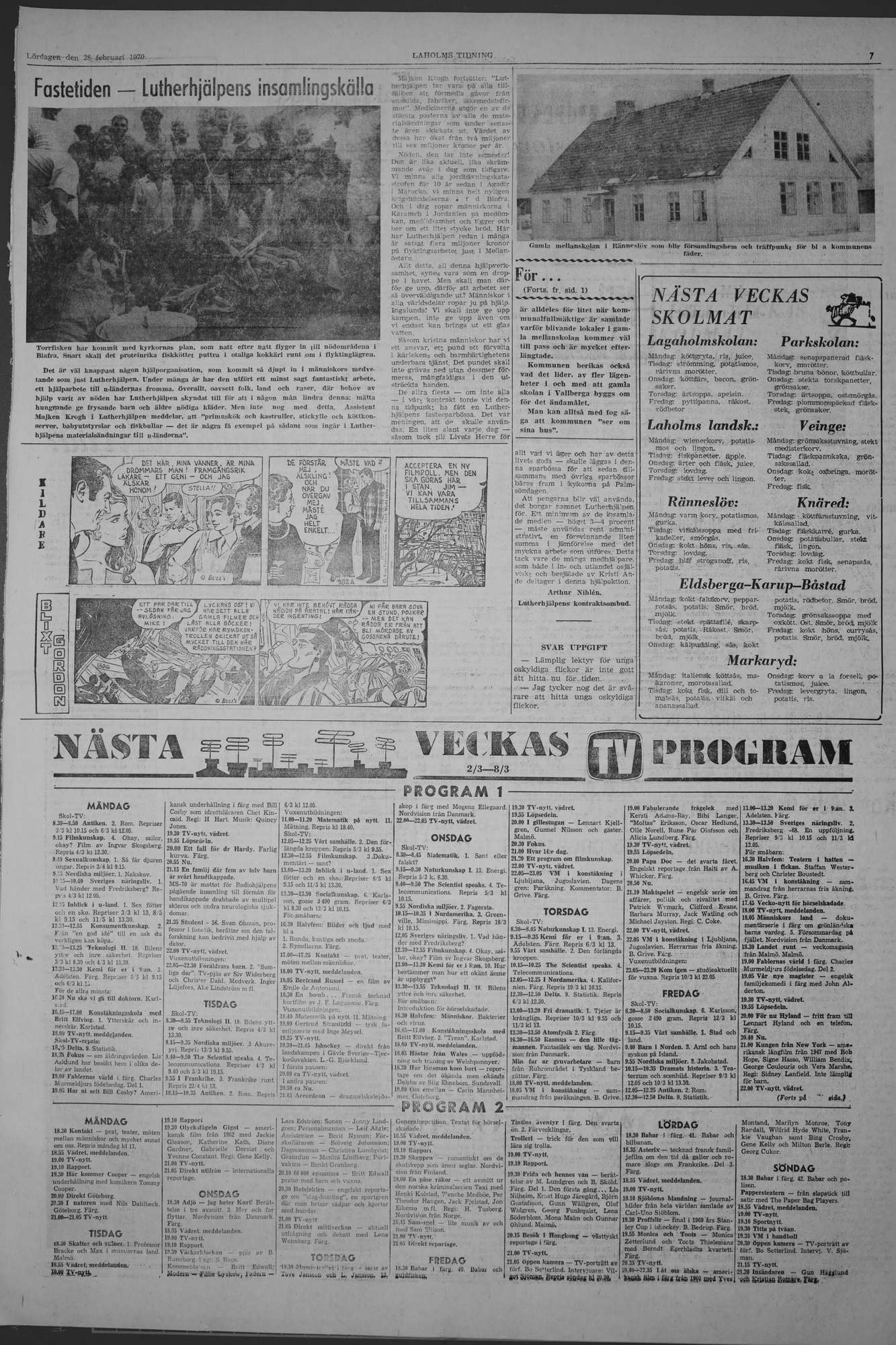 Laholms Tidning Lördag 28 februari 1970, sida 7
