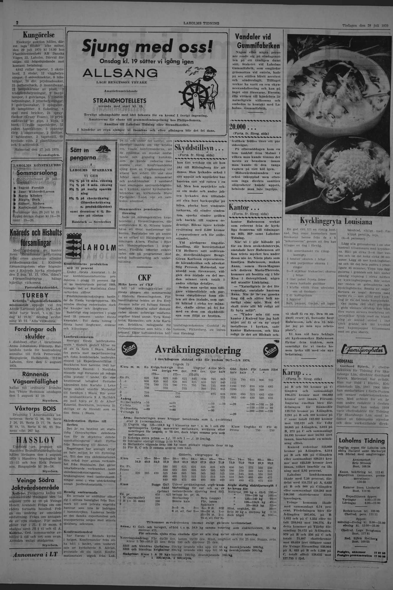 Laholms Tidning Tisdag 28 juli 1970, sida 2