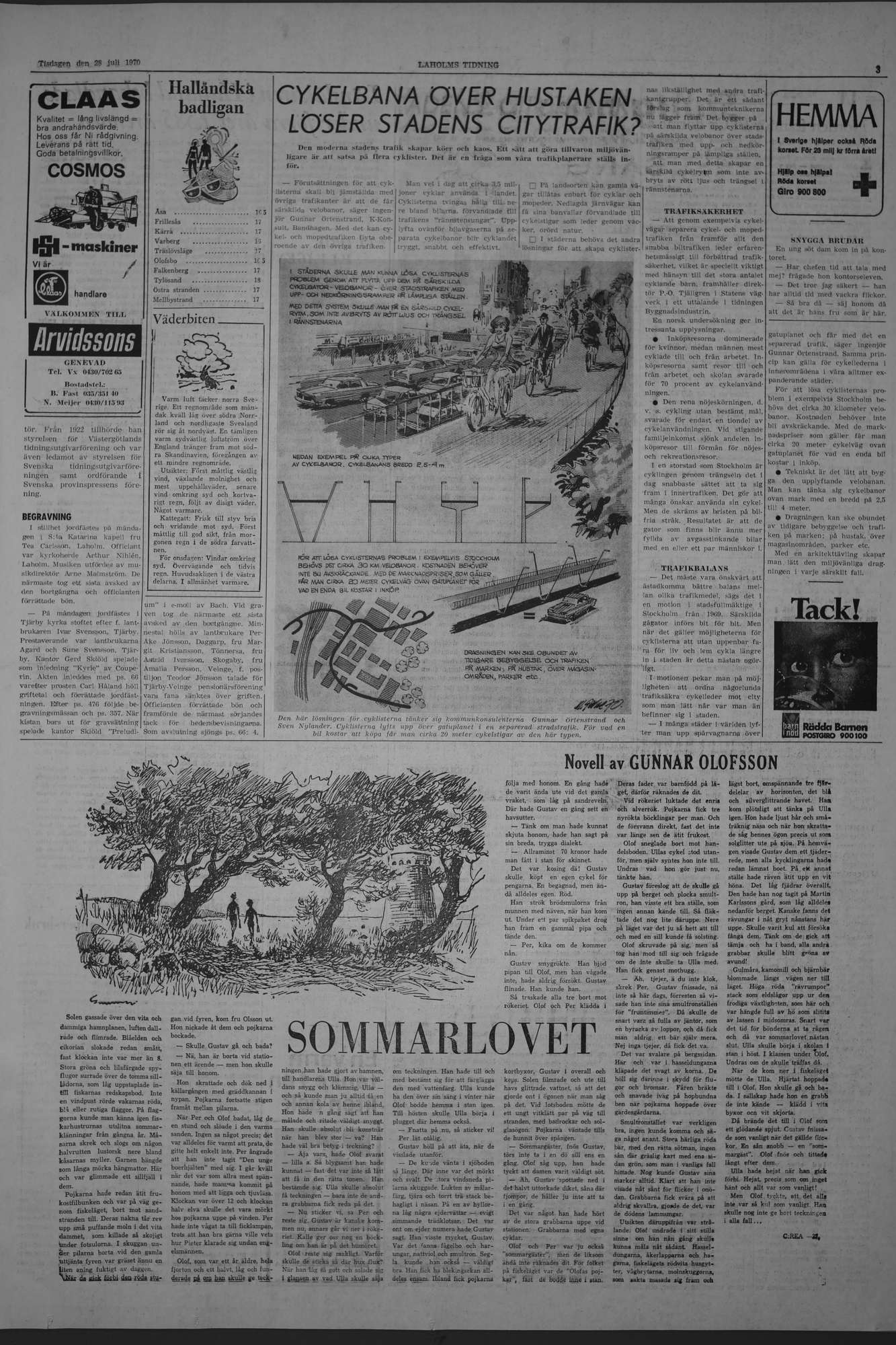Laholms Tidning Tisdag 28 juli 1970, sida 3