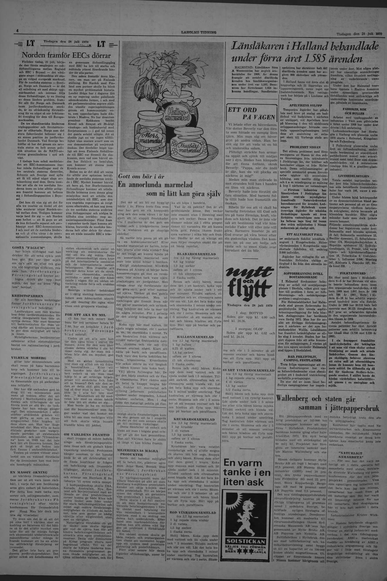 Laholms Tidning Tisdag 28 juli 1970, sida 4