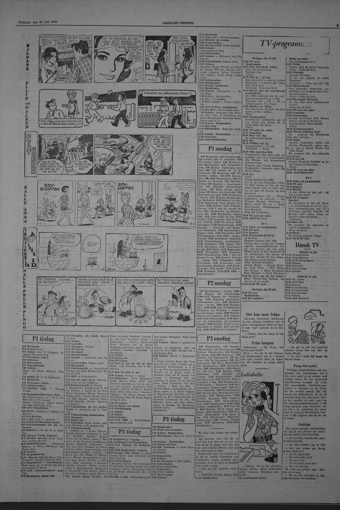Laholms Tidning Tisdag 28 juli 1970, sida 5