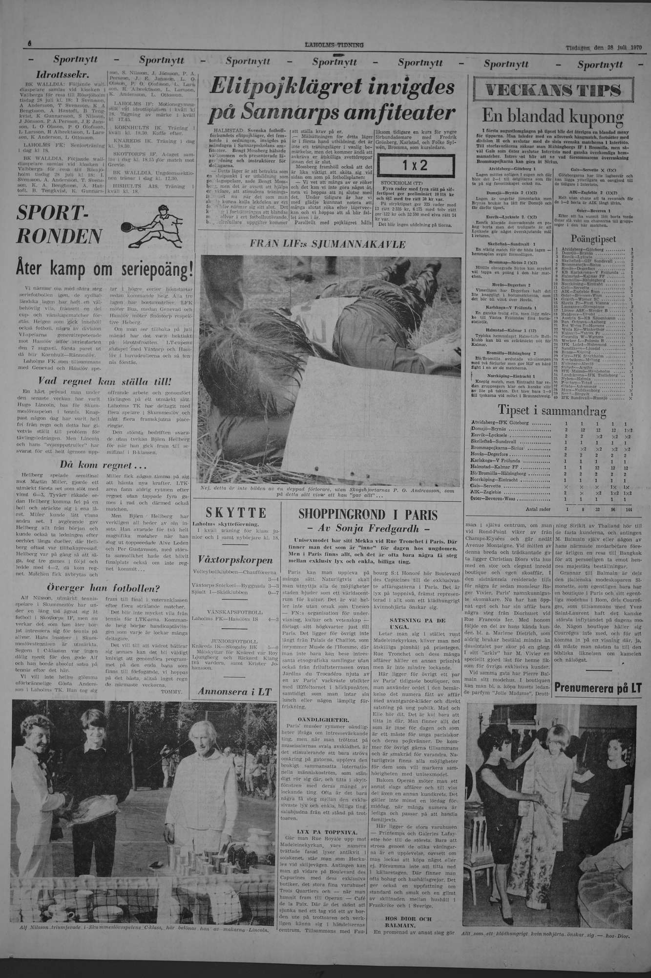 Laholms Tidning Tisdag 28 juli 1970, sida 6