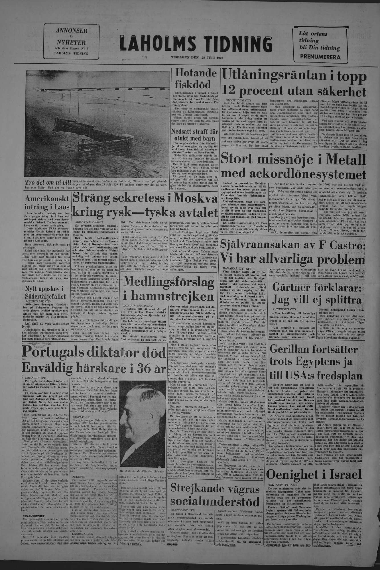 Laholms Tidning Tisdag 28 juli 1970, sida 8