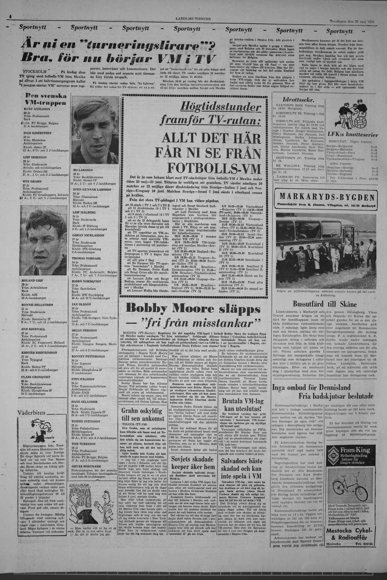 Laholms Tidning Torsdag 28 maj 1970, sida 6