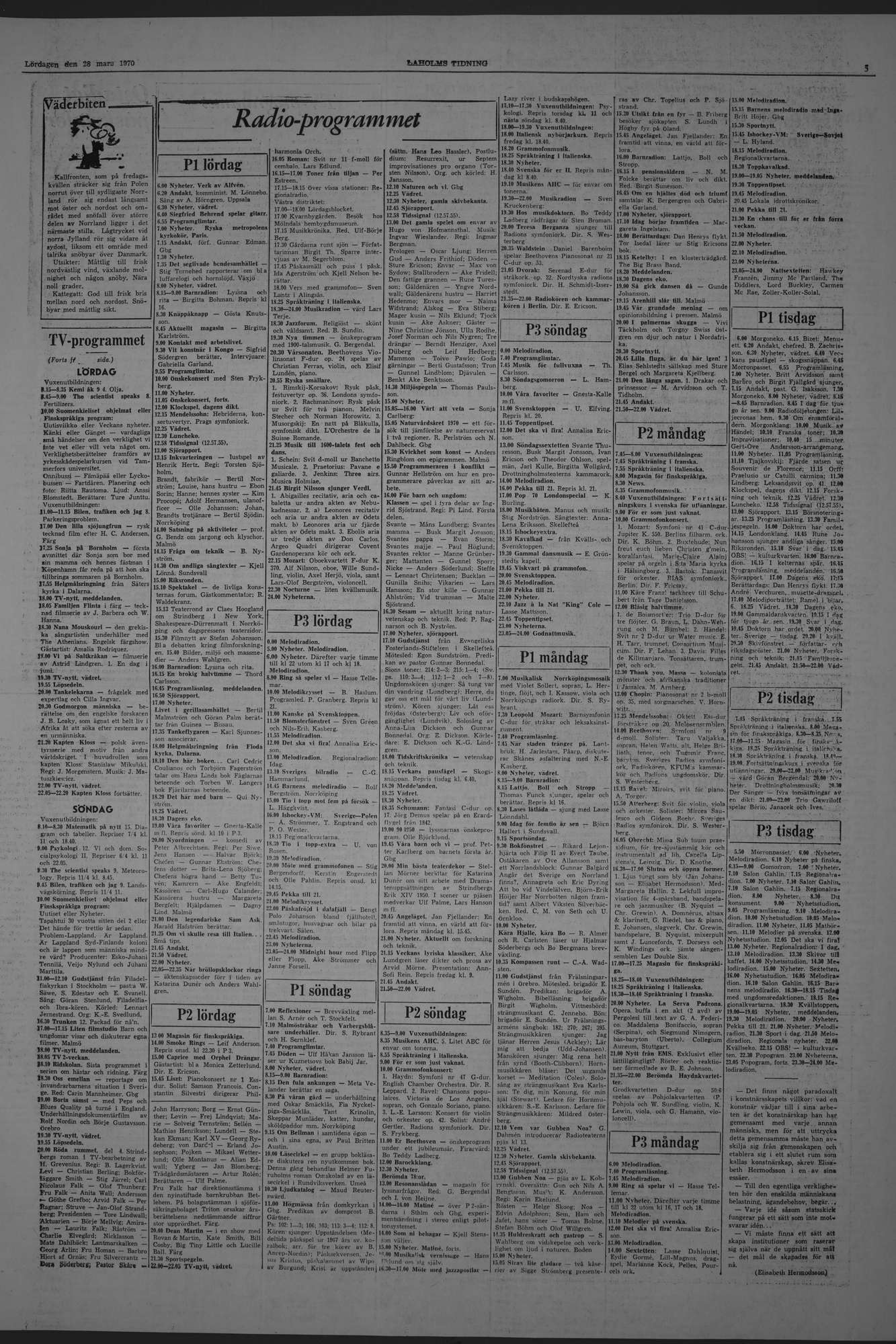 Laholms Tidning Lördag 28 mars 1970, sida 5