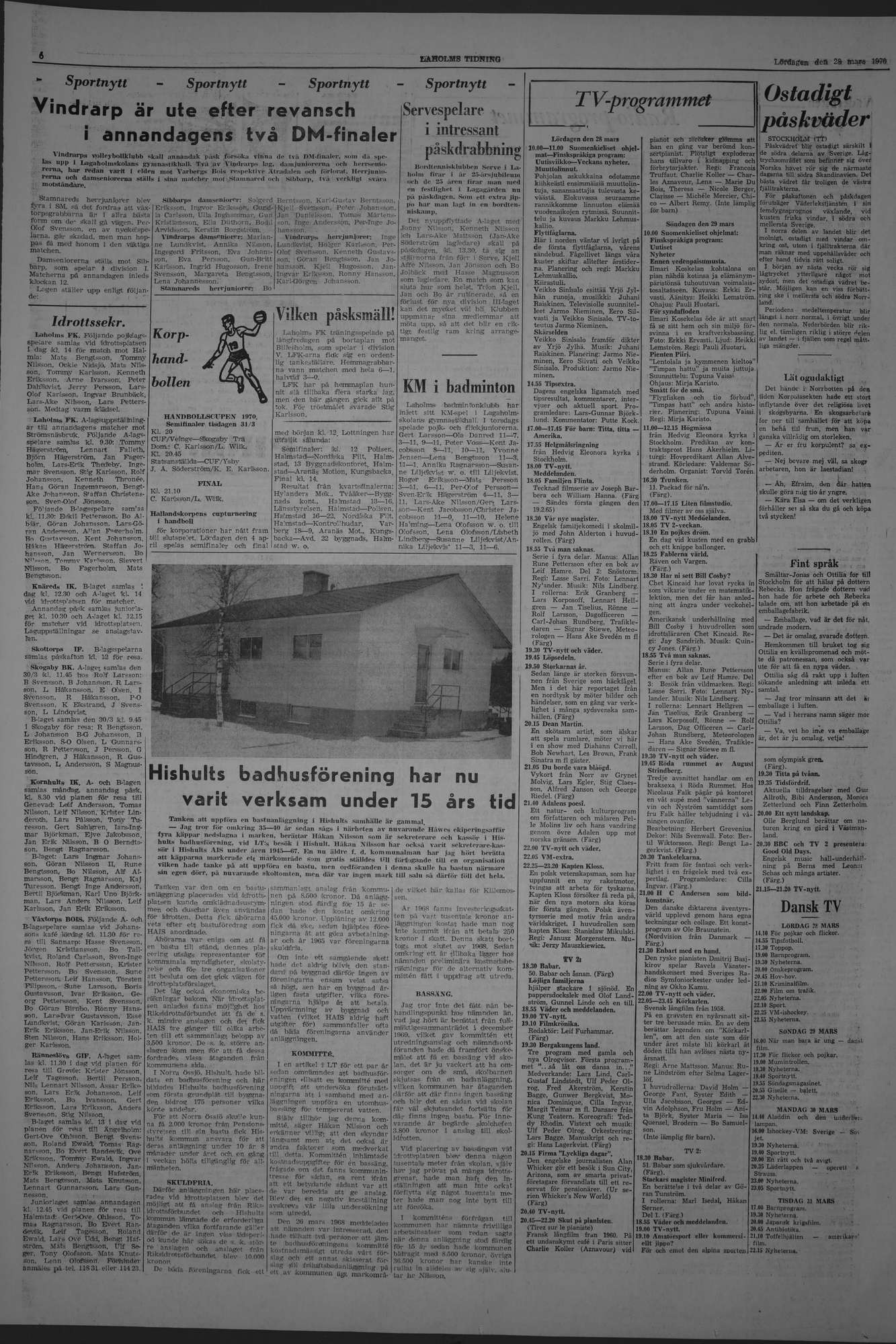 Laholms Tidning Lördag 28 mars 1970, sida 6