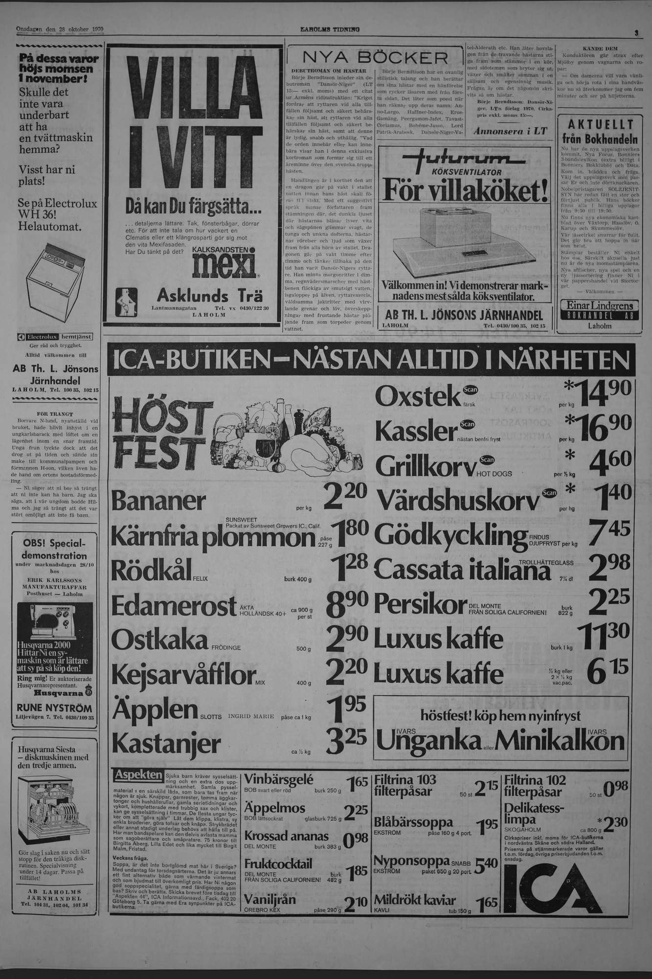 Laholms Tidning Onsdag 28 oktober 1970, sida 3
