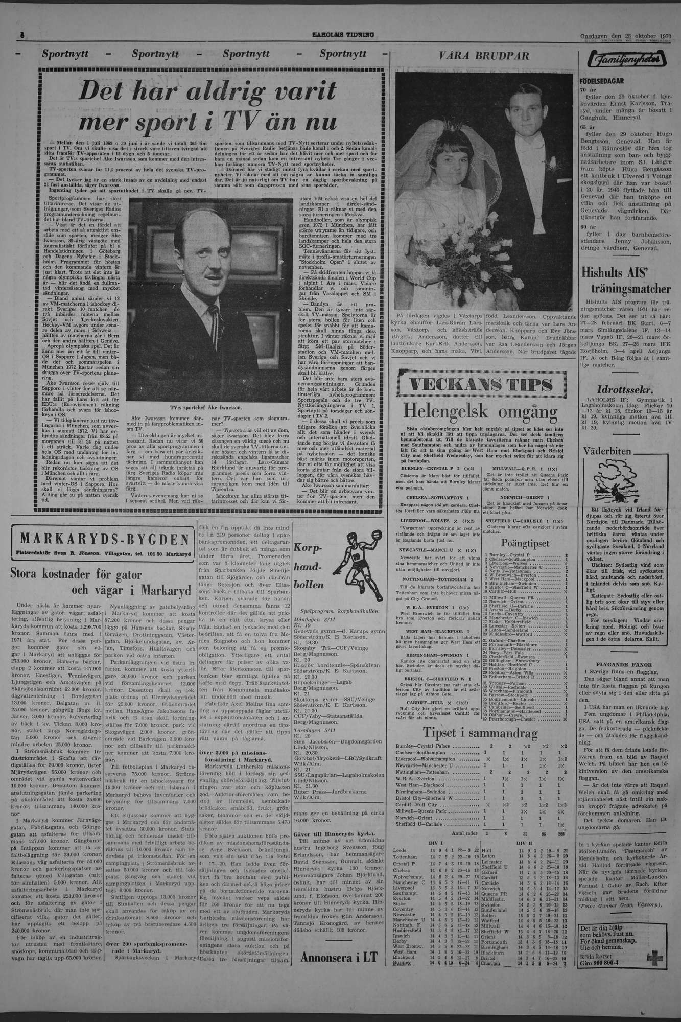 Laholms Tidning Onsdag 28 oktober 1970, sida 6