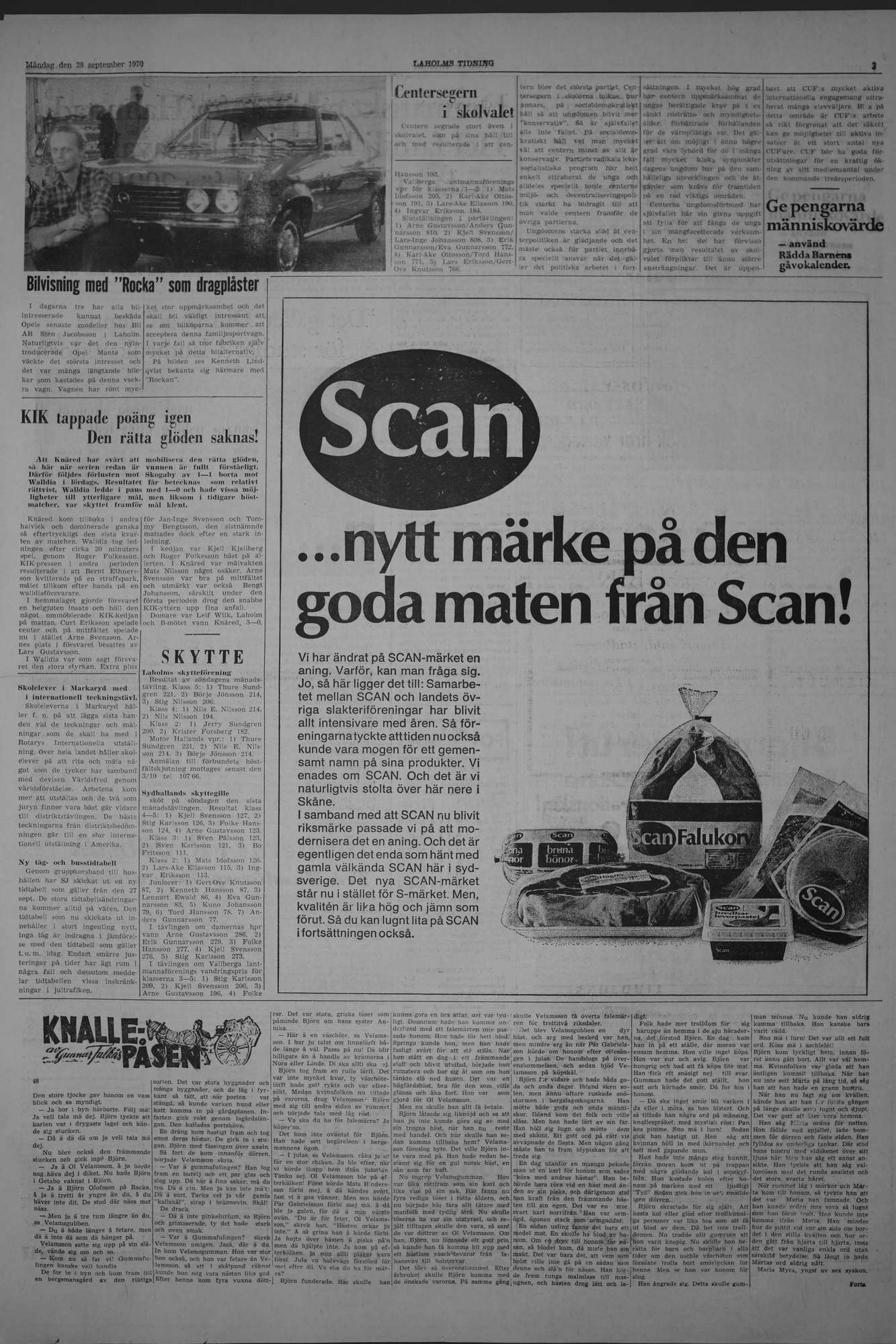 Laholms Tidning Måndag 28 september 1970, sida 3