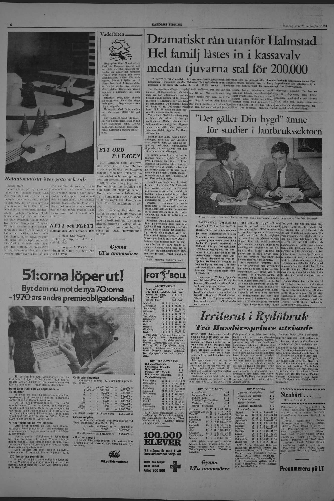 Laholms Tidning Måndag 28 september 1970, sida 4