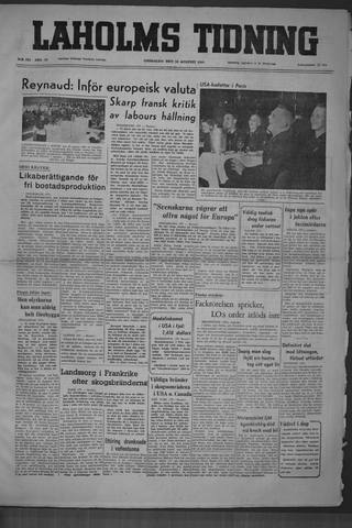 Förstasidan, Onsdag 24 augusti 1949