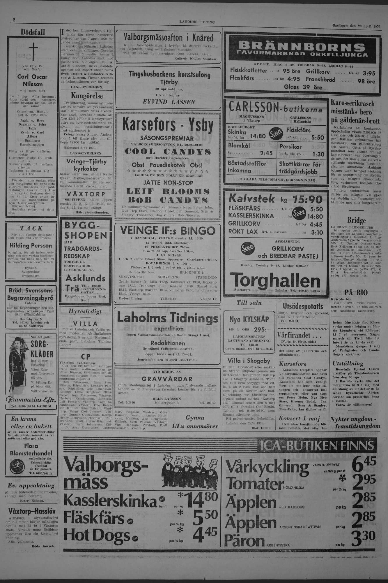 Laholms Tidning Onsdag 29 april 1970, sida 2