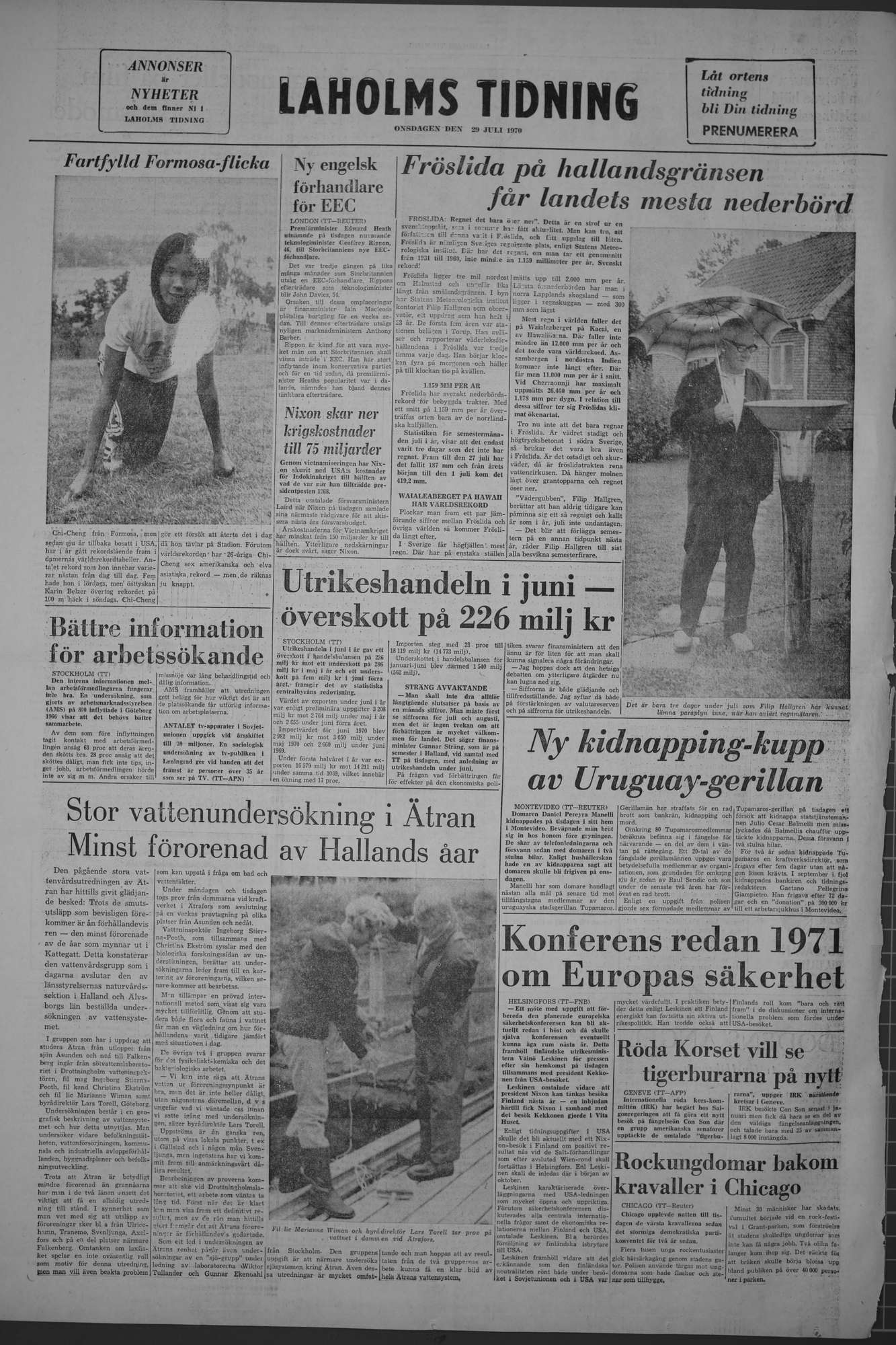 Laholms Tidning Onsdag 29 juli 1970, sida 8