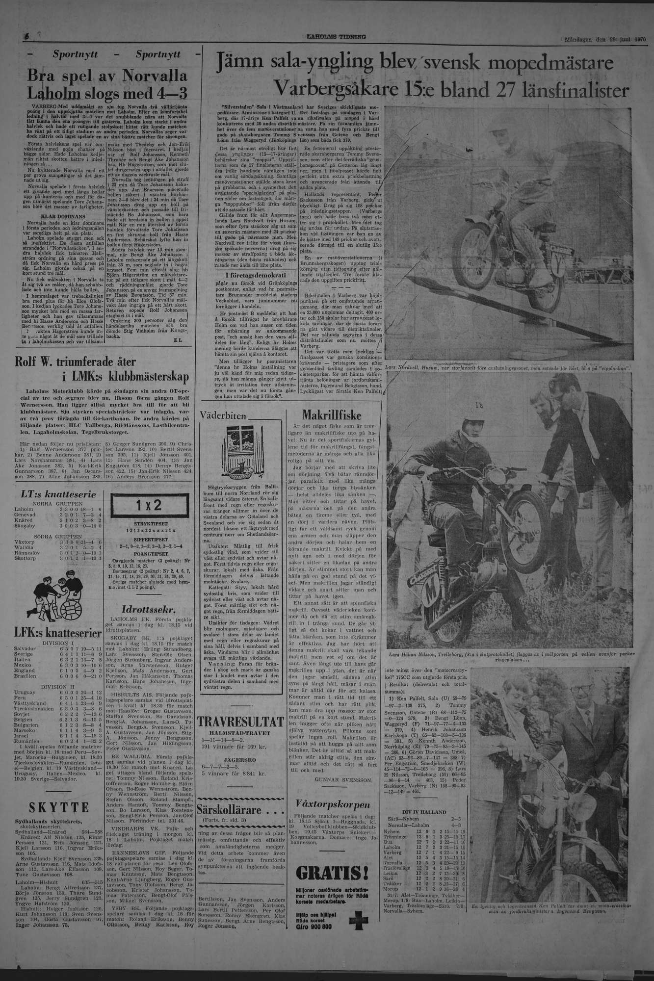 Laholms Tidning Måndag 29 juni 1970, sida 6