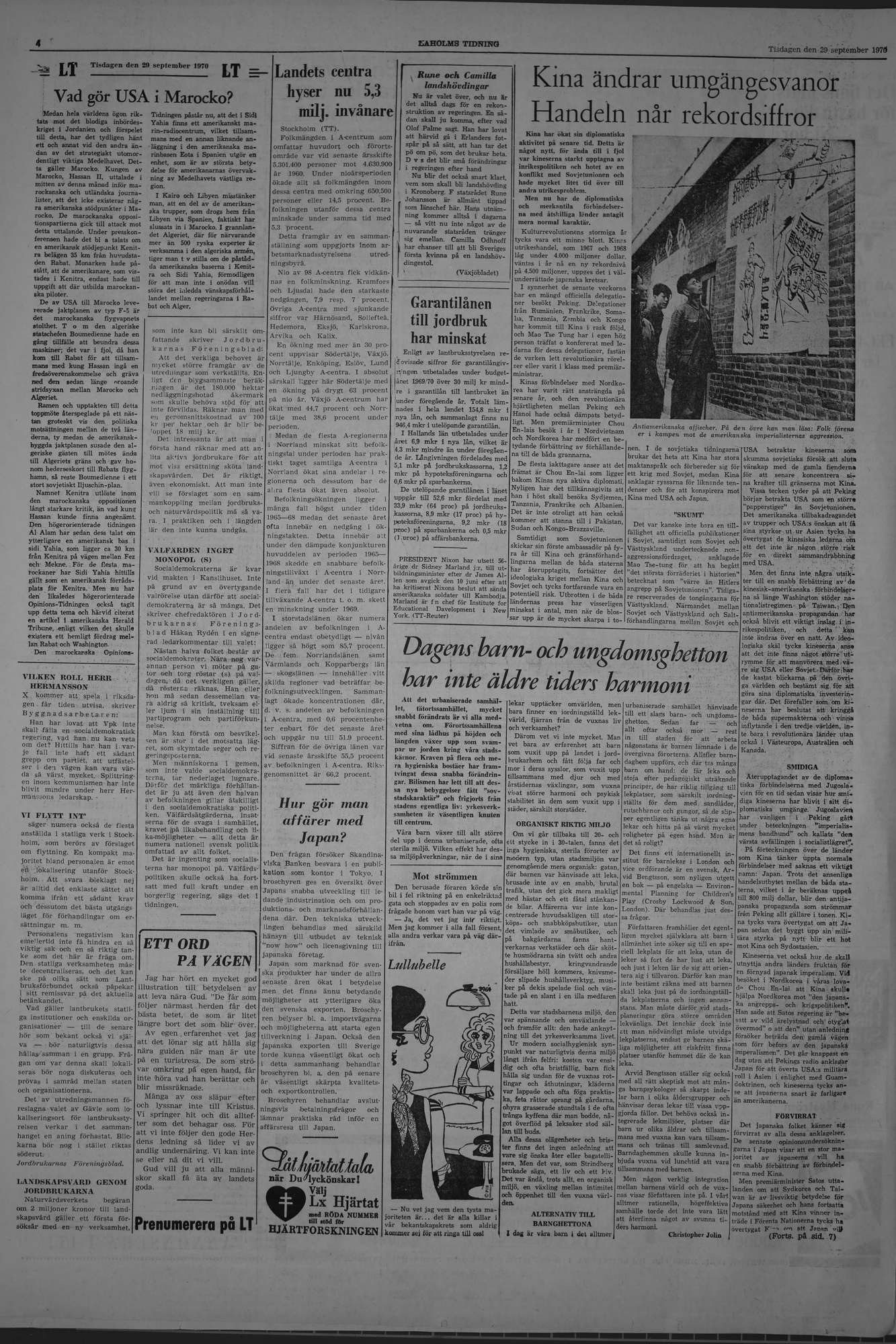 Laholms Tidning Tisdag 29 september 1970, sida 4