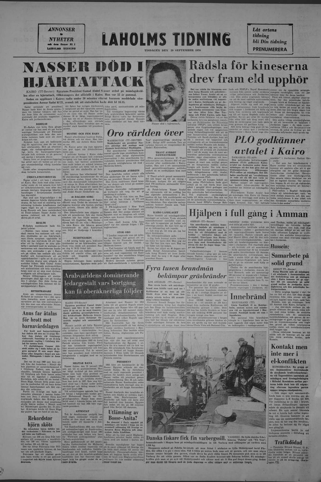 Laholms Tidning Tisdag 29 september 1970, sida 8
