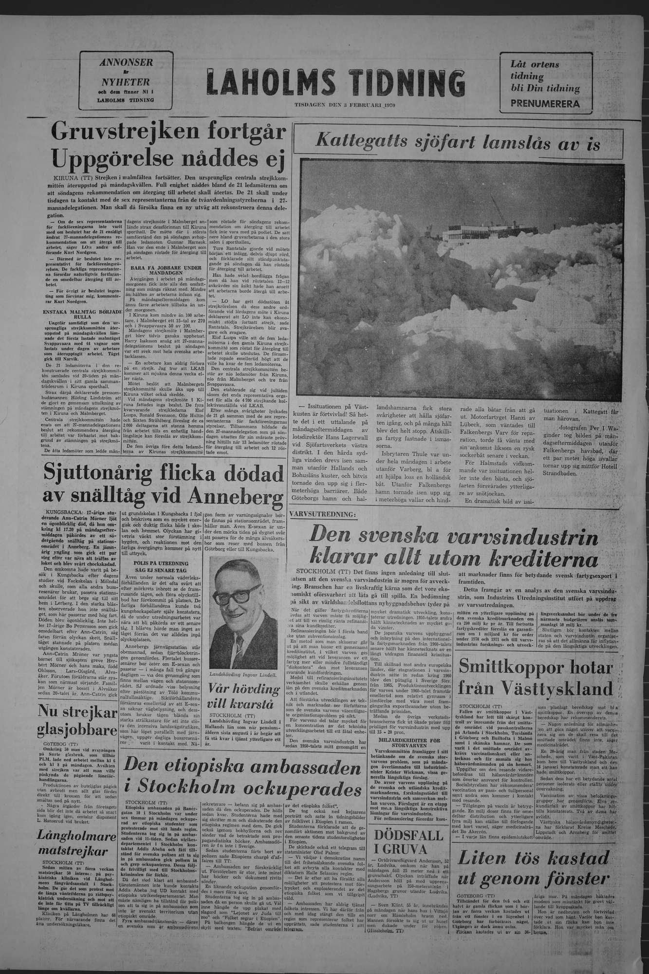 Laholms Tidning Tisdag 3 februari 1970, sida 8