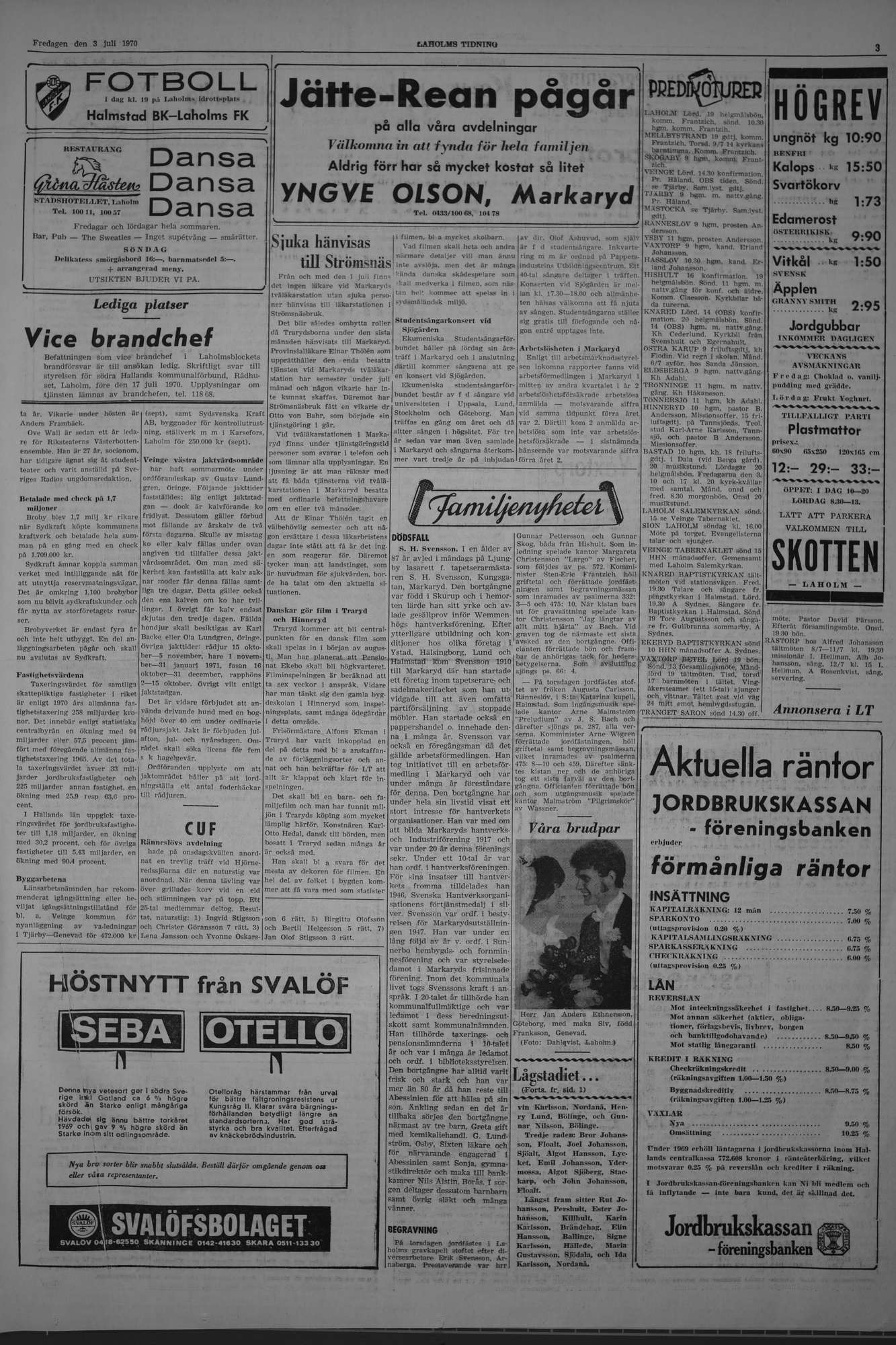 Laholms Tidning Fredag 3 juli 1970, sida 3