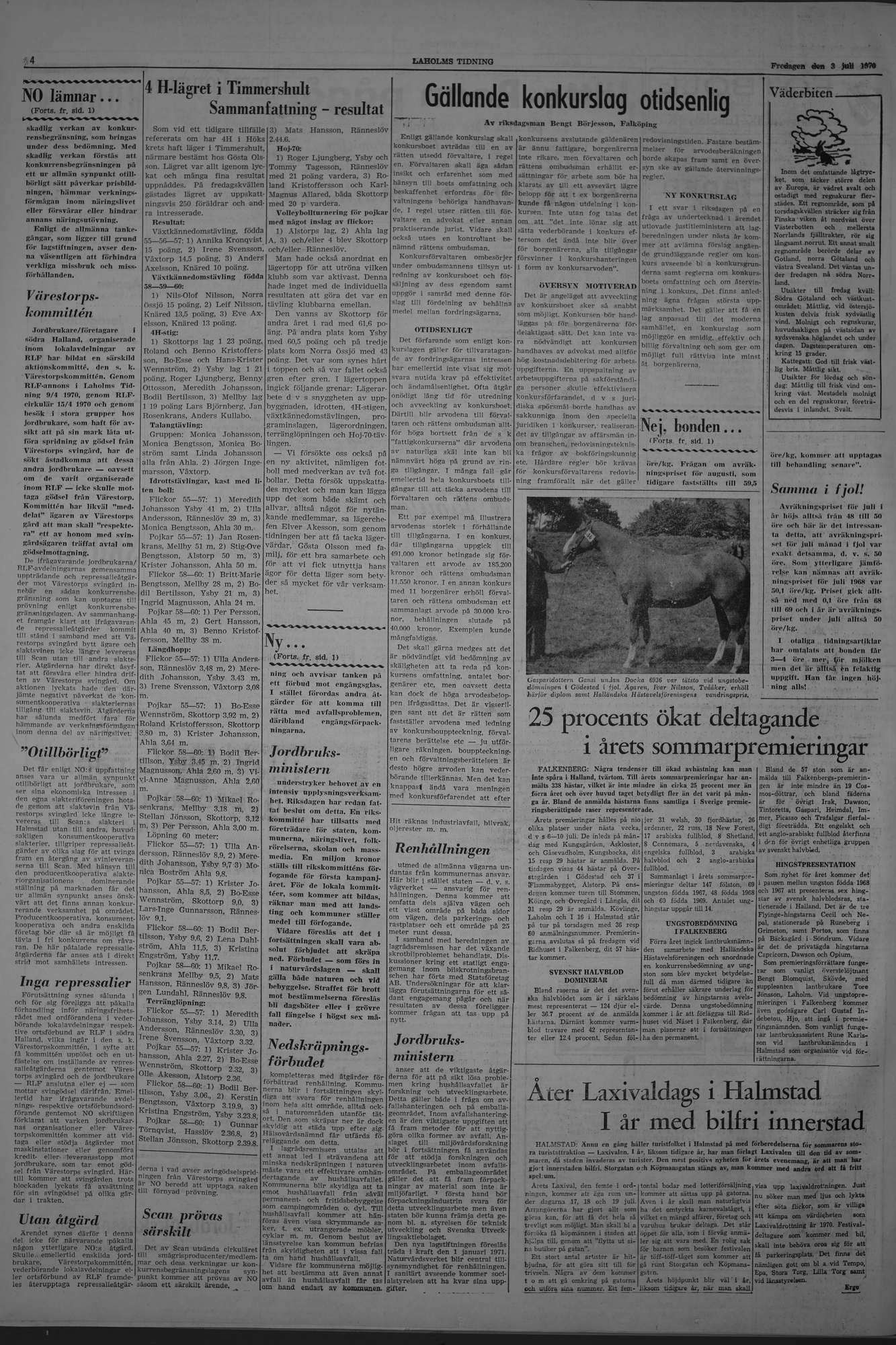 Laholms Tidning Fredag 3 juli 1970, sida 4
